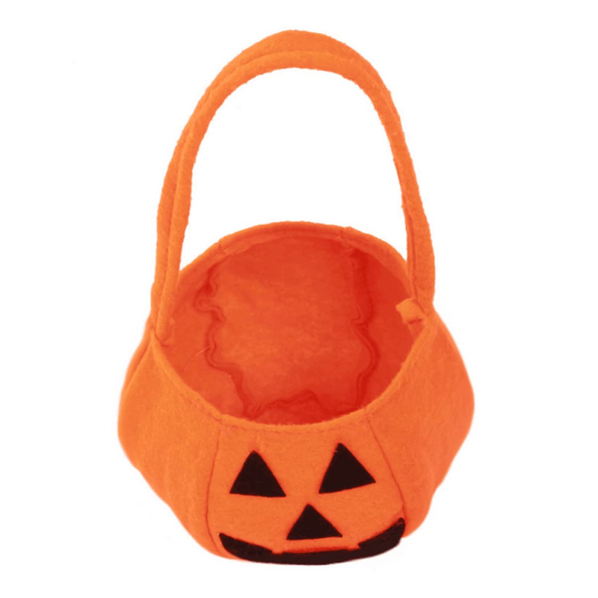 Halloween Pumpkin Candy Bowl & Basket Set - 2 Pack Small Halloween Treat Bags, Tote Bags & Buckets for Trick or Treat - Perfect for Halloween Party Favors, Classroom Treats & Neighborhood Candy Collection