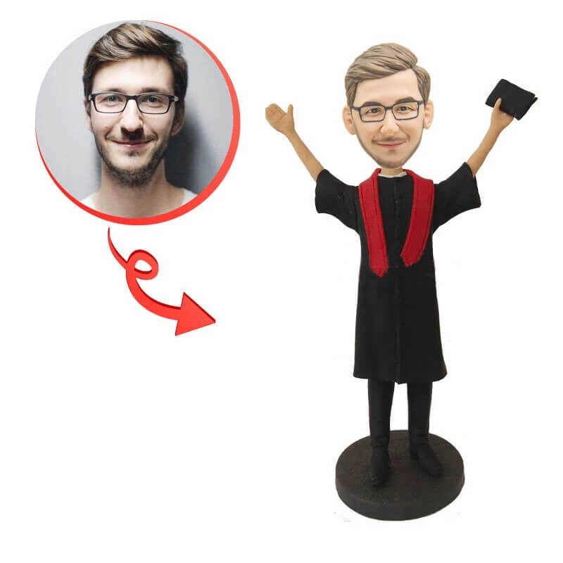 Custom Graduation Bobblehead - Personalized Handheld Diploma Figurine for Graduation Gifts, Party Decor & Office Display
