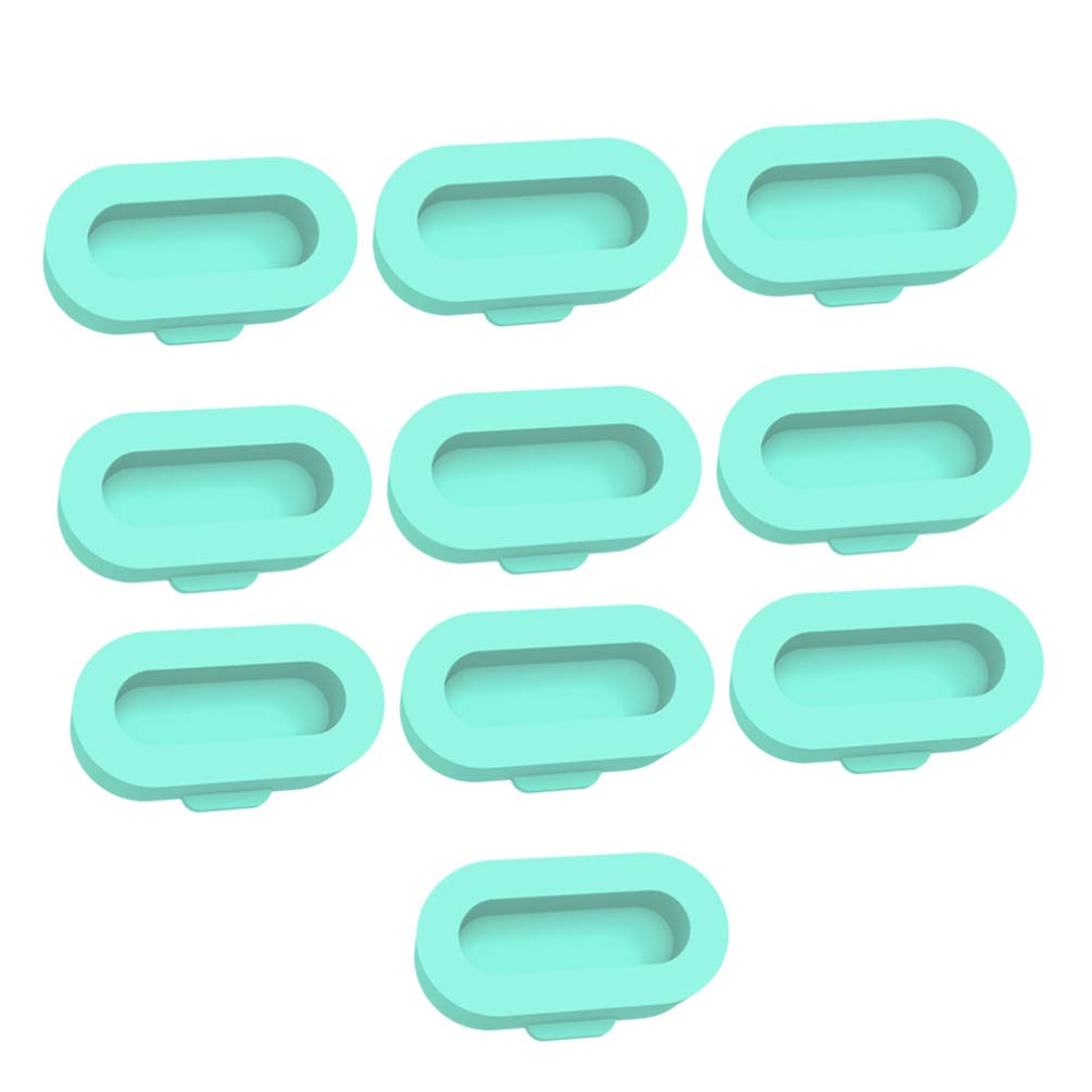 10-Pack Green Silicone USB Port Protectors - Dustproof Charger Plug Covers for iPhone, Android & Electronics - Perfect for Travel, Home & Office Use