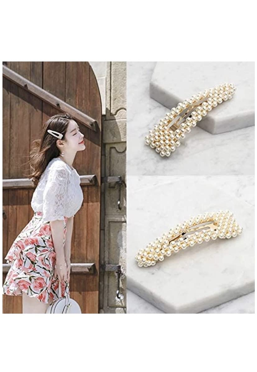 Elegant Gold Pearl Hair Clips for Women & Girls – 2-Piece Bridal Hair Accessories Set | Perfect for Weddings, Parties & Everyday Style