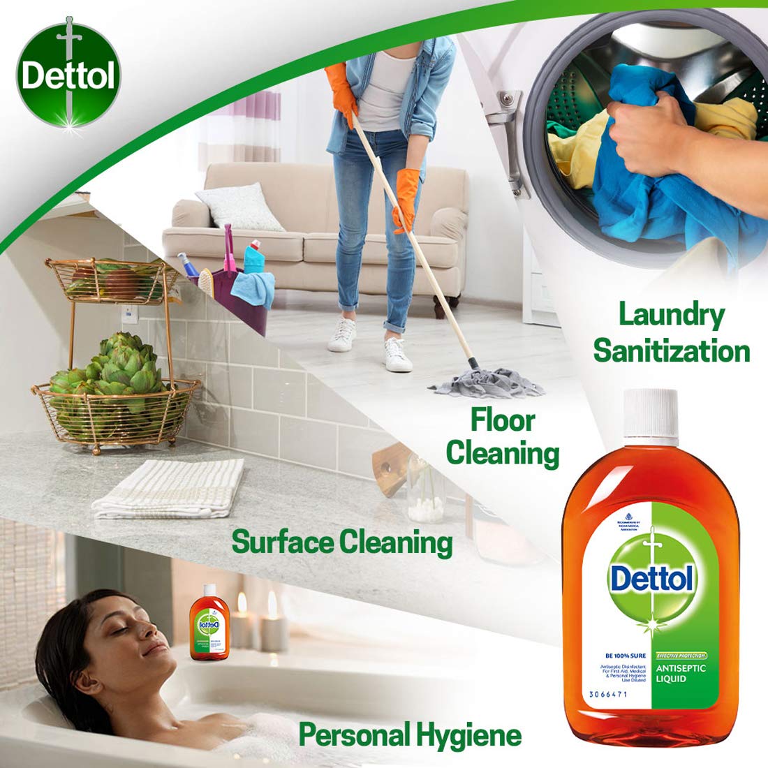 Dettol Antiseptic Liquid 550ml - First Aid, Surface Disinfection & Personal Hygiene | Refreshing Body Wash & Shower Gel 250ml for Men & Women | Soap-Free, 12-Hour Odor Protection | Ideal for Home, Gym & Travel Use