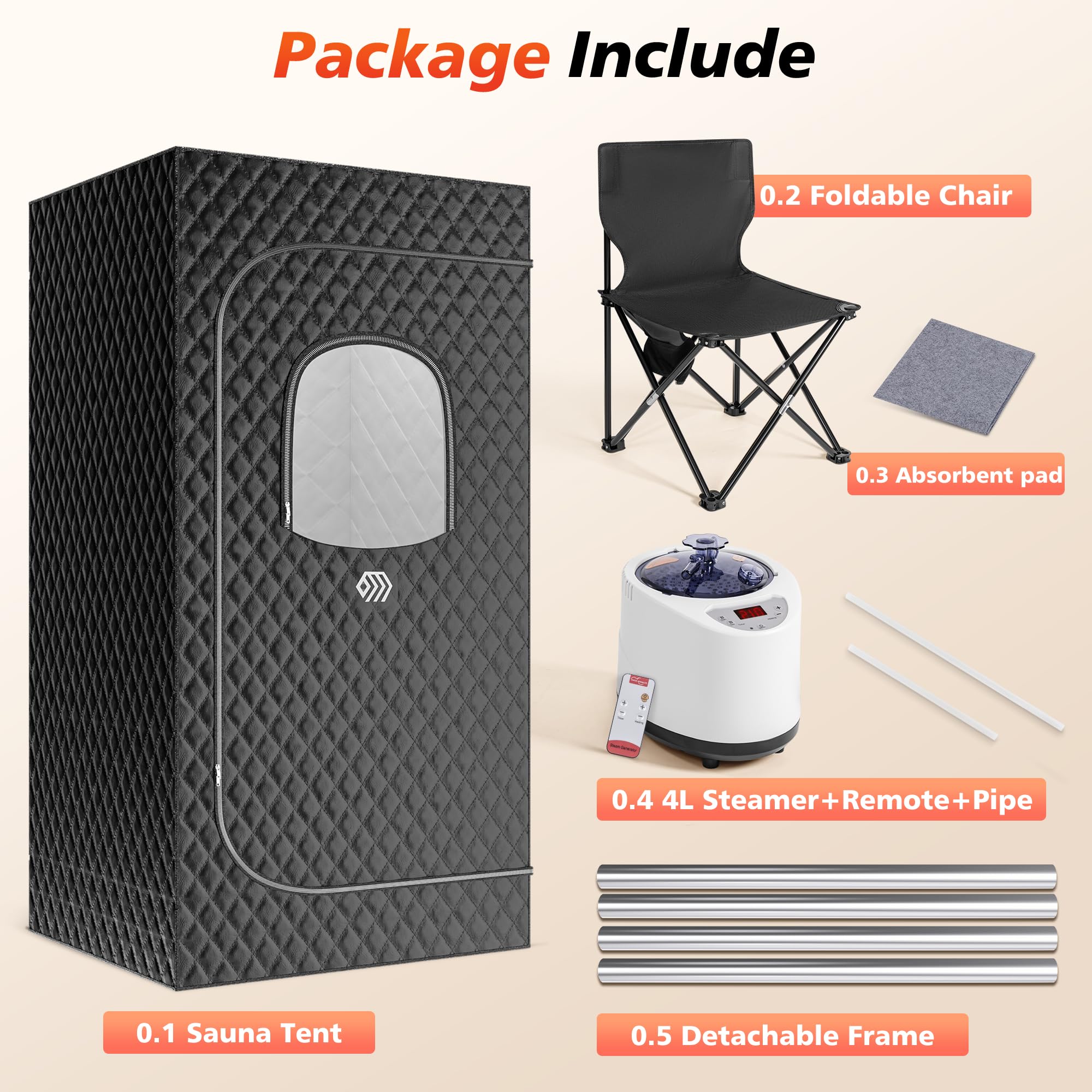 Portable Sauna Tent for Home - Personal Steam Sauna with Remote Control, Folding Chair & Mat | Detox & Relaxation | Perfect for Home Spa, Yoga & Weight Loss Therapy