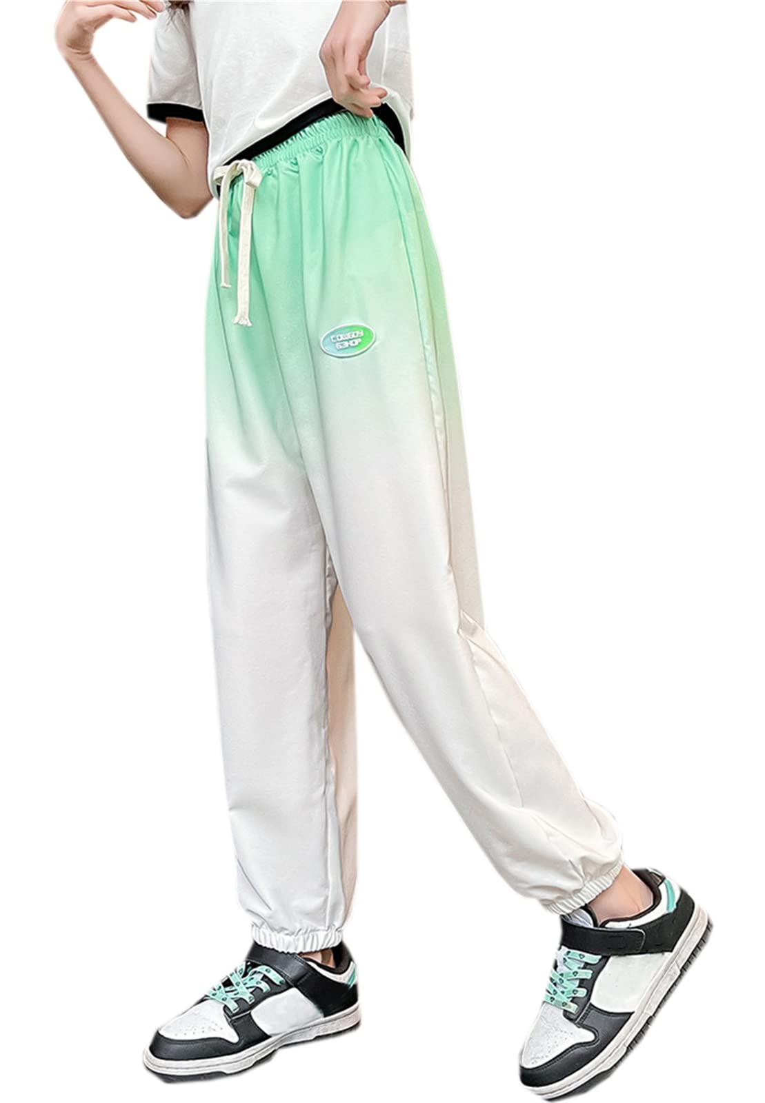 **SANGTREE Girls' Trendy Gradient Jogger Pants for Kids 4-13 Years - Soft & Stylish Athletic Pants for School, Play & Everyday Wear**