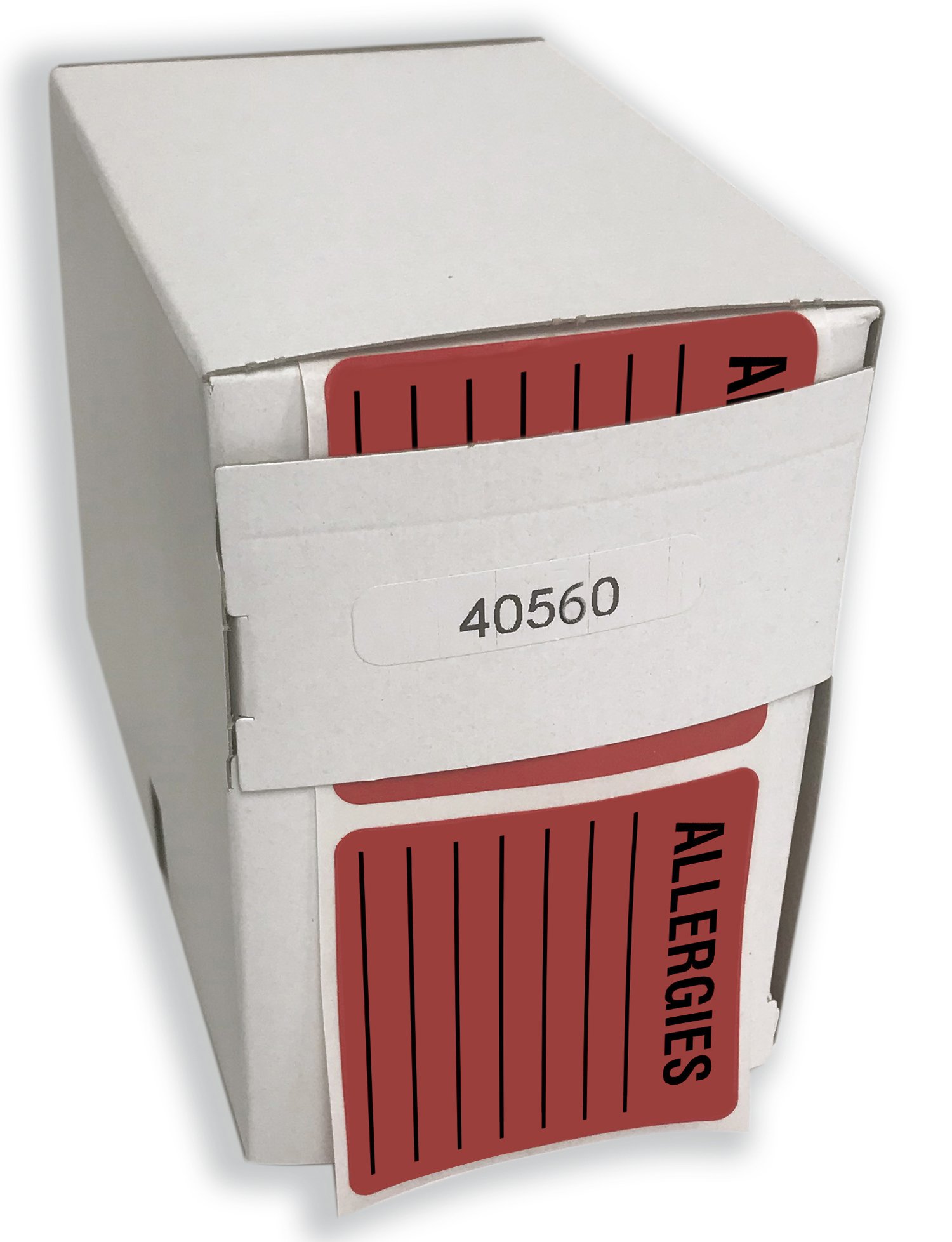 Allergy Warning Labels - Fluorescent Red 2x2, 500/Roll - for Food & Medical Safety
