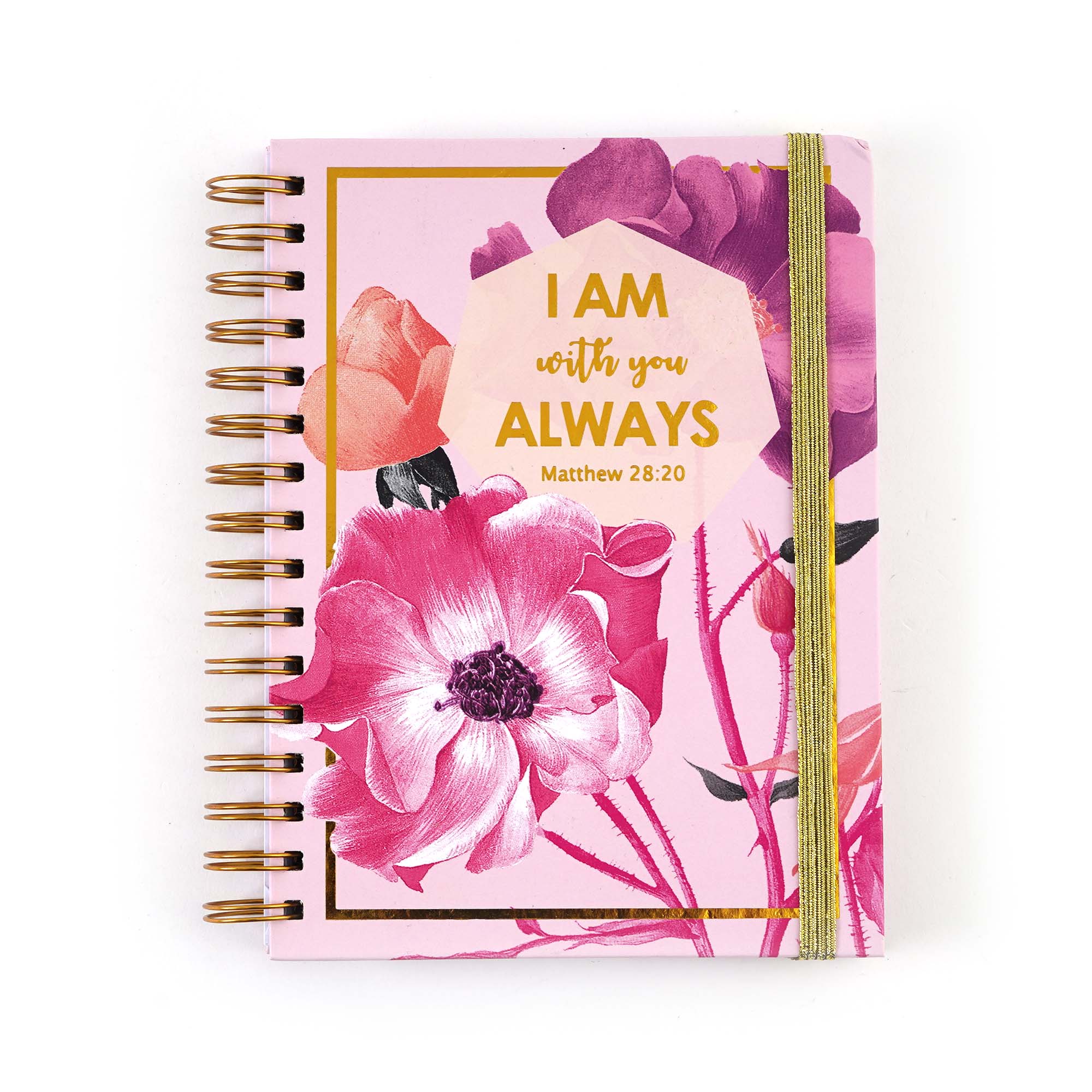 160-Sheet Jumbo Spiral Floral Hot Stamp Journal - Religious Inspired Design, 8.5