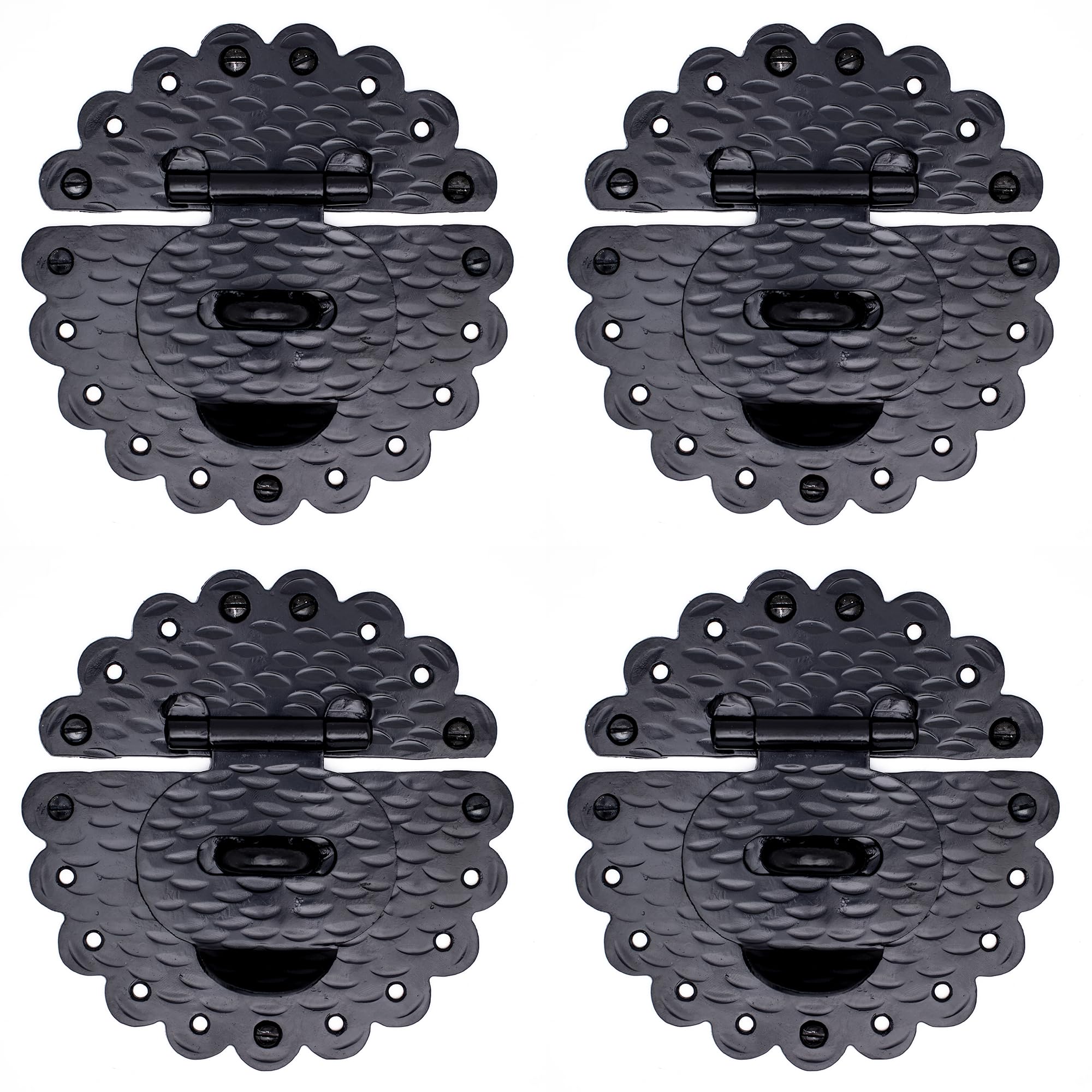4 Pack 6 Inch Decorative Furniture Hasp Small Latch - Antique Trunk Hardware, Wrought Iron Decorative Cabinet Hardware - Perfect for Vintage Chests, Wooden Trunks, Cabinets & DIY Furniture Projects
