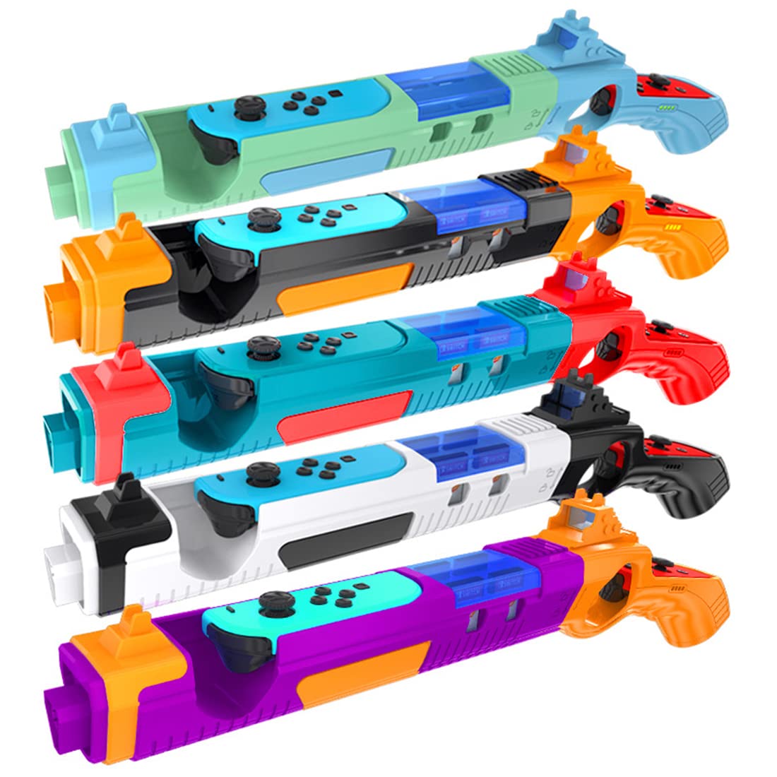 CUZKC Splatoon 2 & Splatoon 3 Compatible Joy-Con Grip Handle - Nintendo Switch Shooting Gun Controller Accessory (Black & Yellow) - Perfect for Multiplayer Gaming and Splatoon Themed Parties