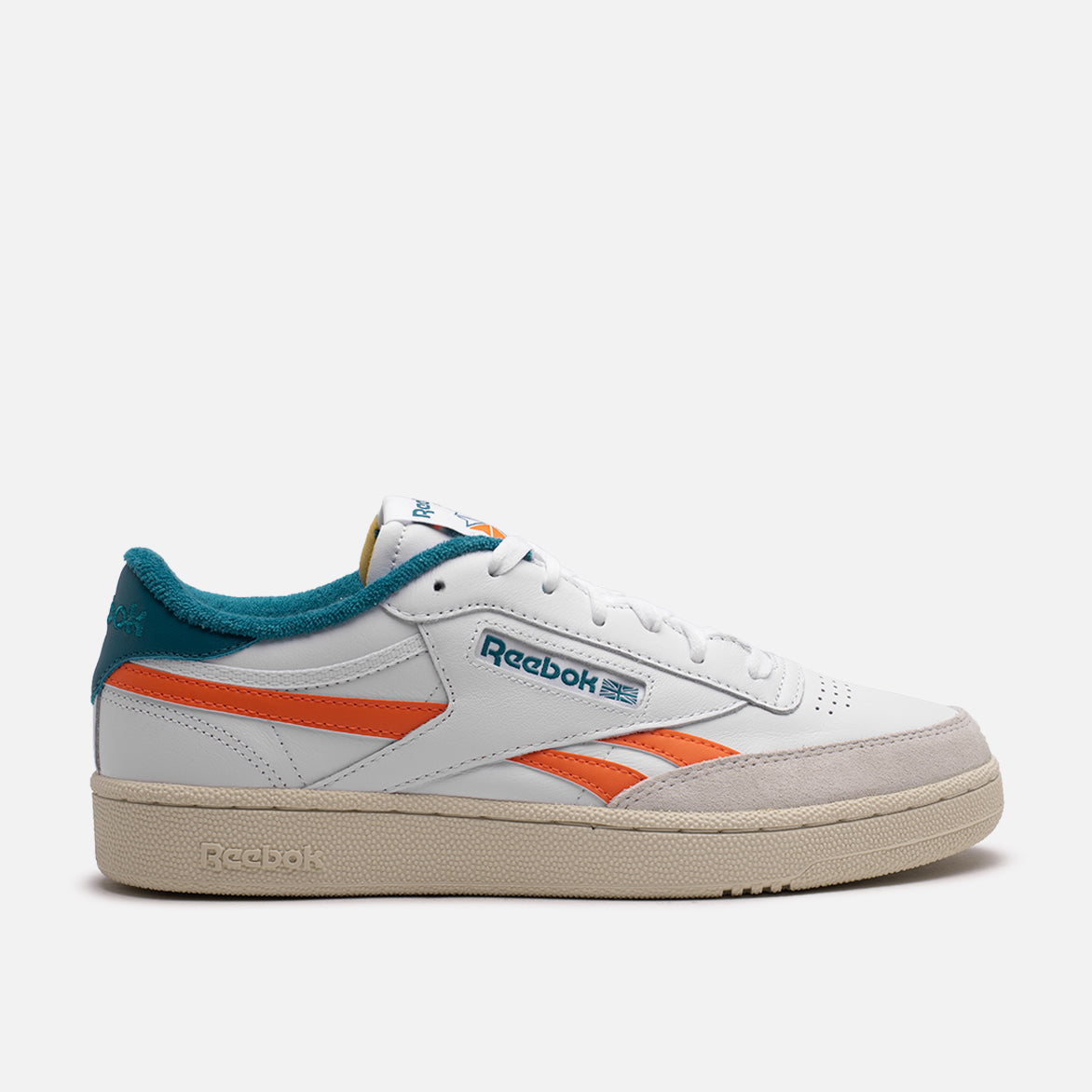CLUB C REVENGE Sneakers in White, Pump Orange & Seaport Teal - Perfect for Casual Wear, Street Style & Everyday Comfort