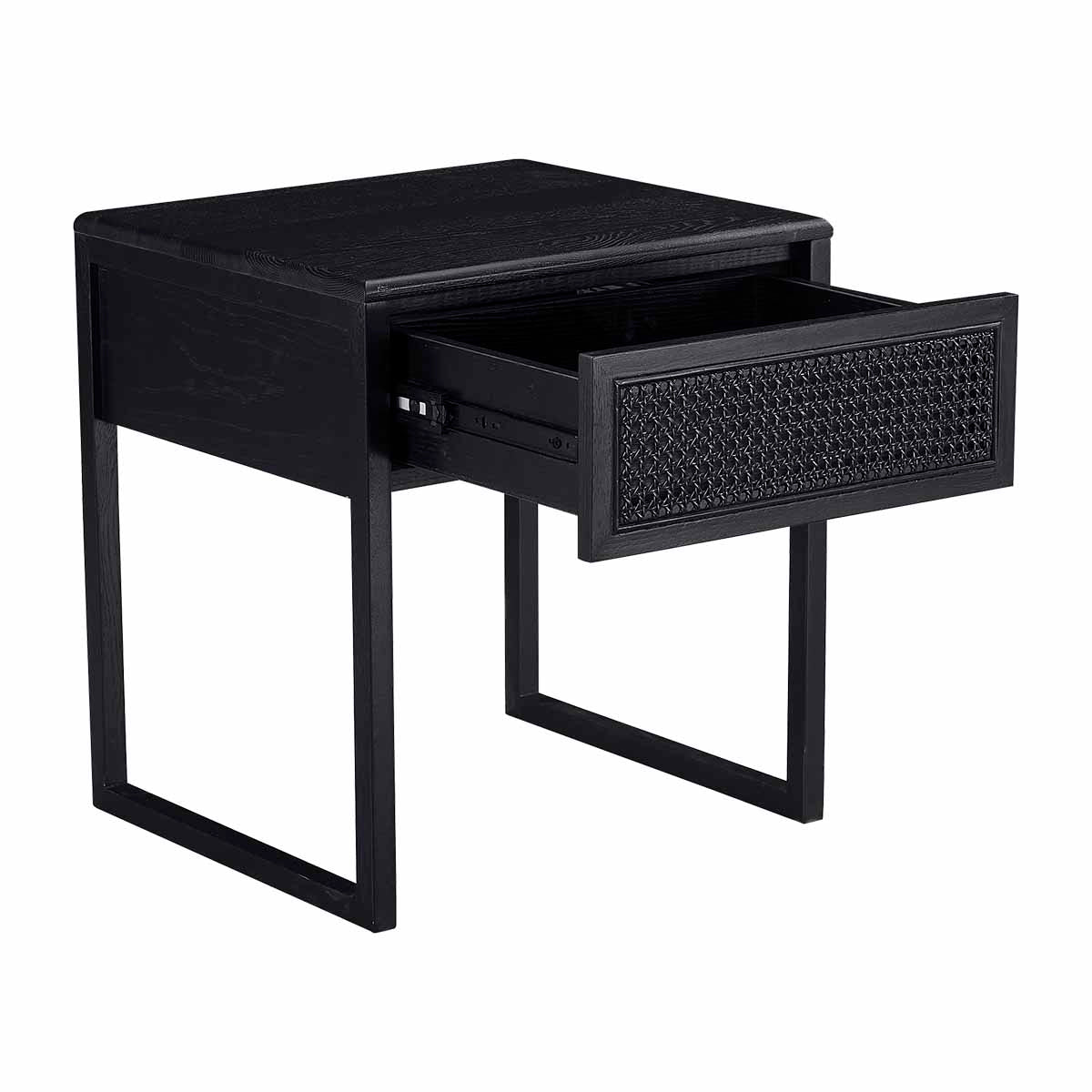 Rattan Bedside Table - Natural Woven Nightstand with Storage Shelf for Bedroom, Living Room, or Patio - Stylish and Durable Accent Table for Home Decor
