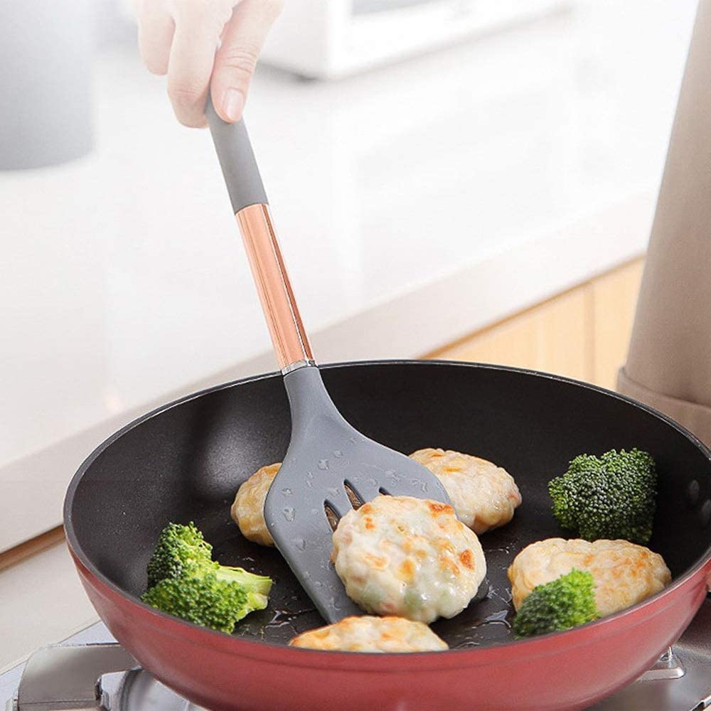 Premium 7-in-1 Silicone Kitchen Utensil Set - Heat Resistant, Non-Stick & Dishwasher Safe Cooking Tools with Ergonomic Handles (Spatula, Spoon, Turner) - Perfect for Baking, Frying & Everyday Cooking