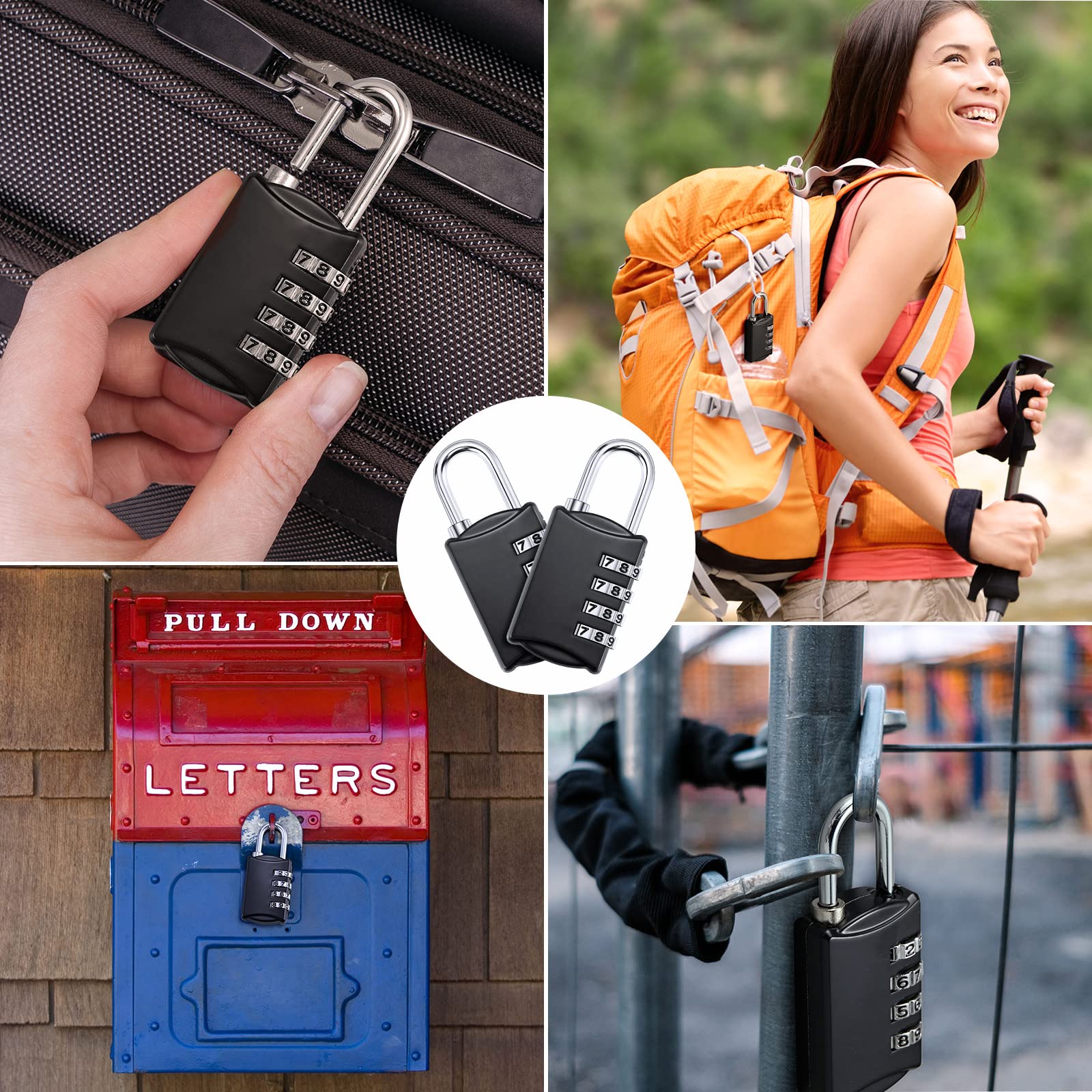 10 Pack 4 Digit Combination Locks - Small Waterproof Padlocks for Luggage, Toolbox, Gym Lockers, Suitcases & Storage | Secure Travel, Outdoor & Employee Use
