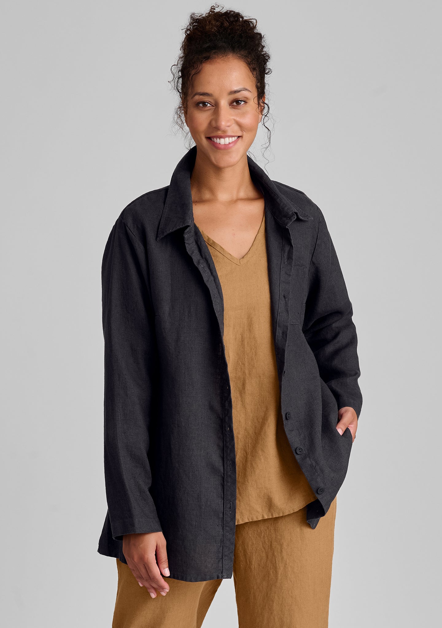 Stylish Bias Back Linen Shirt for Women - Breathable & Comfortable Summer Blouse - Perfect for Casual Outings & Beach Vacations - FINAL SALE