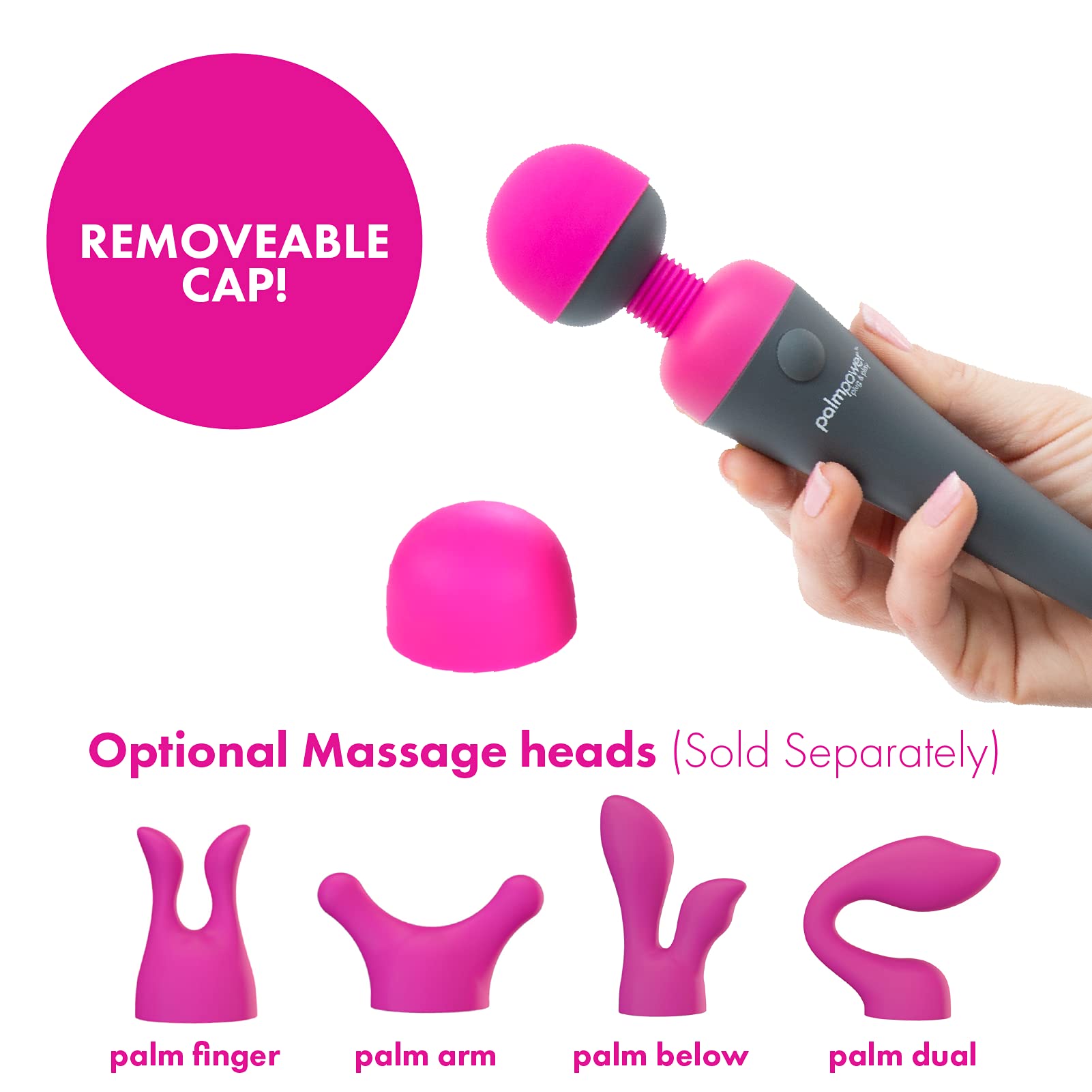 PalmPower Plug & Play Vibrator - Pink, One Size - Personal Massager for Relaxation & Intimate Pleasure at Home or Travel