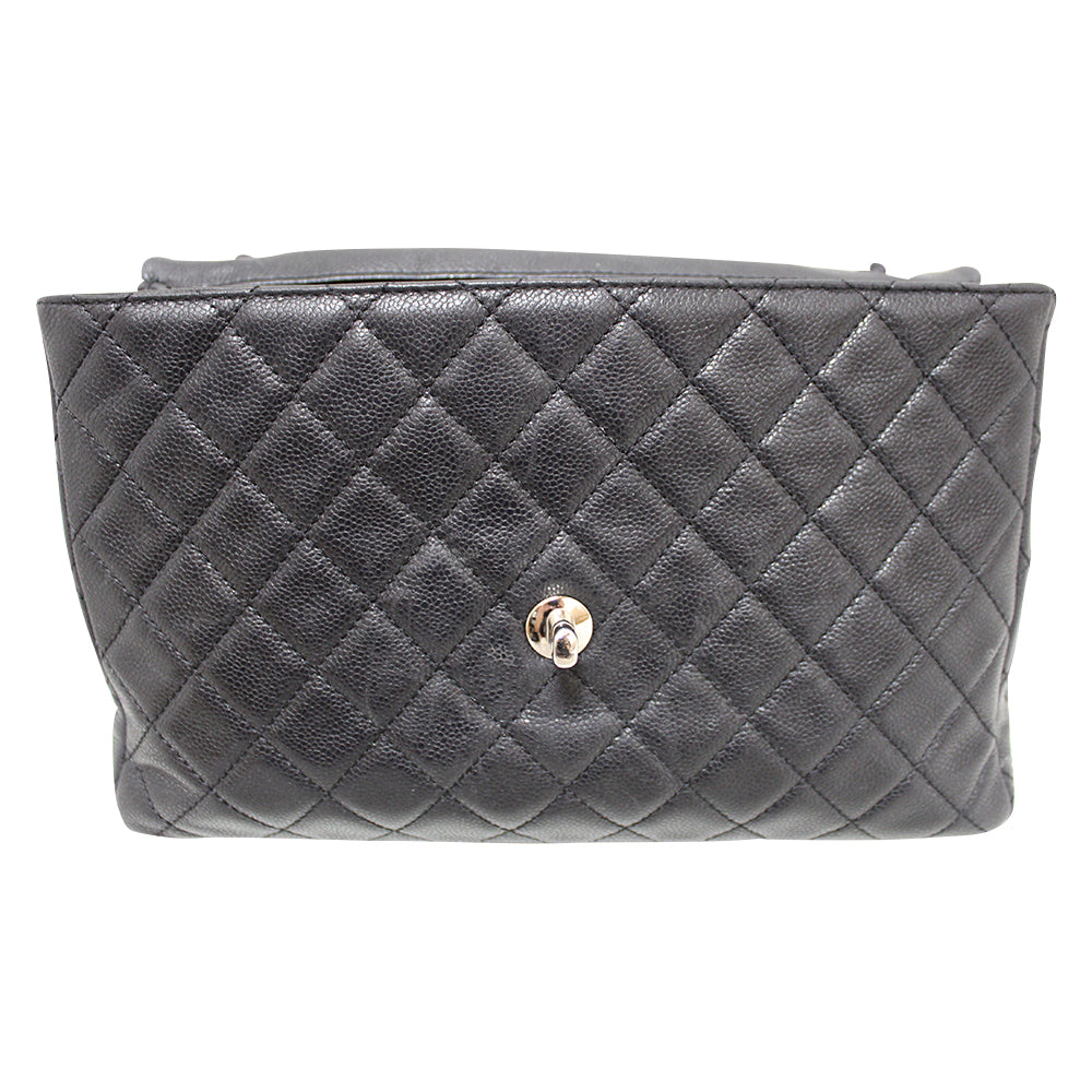 Authentic Chanel Black Quilted Washed Caviar Leather Classic Maxi Single Flap Shoulder Bag | Luxury Designer Handbag for Women | Perfect for Evening Events, Parties & Special Occasions