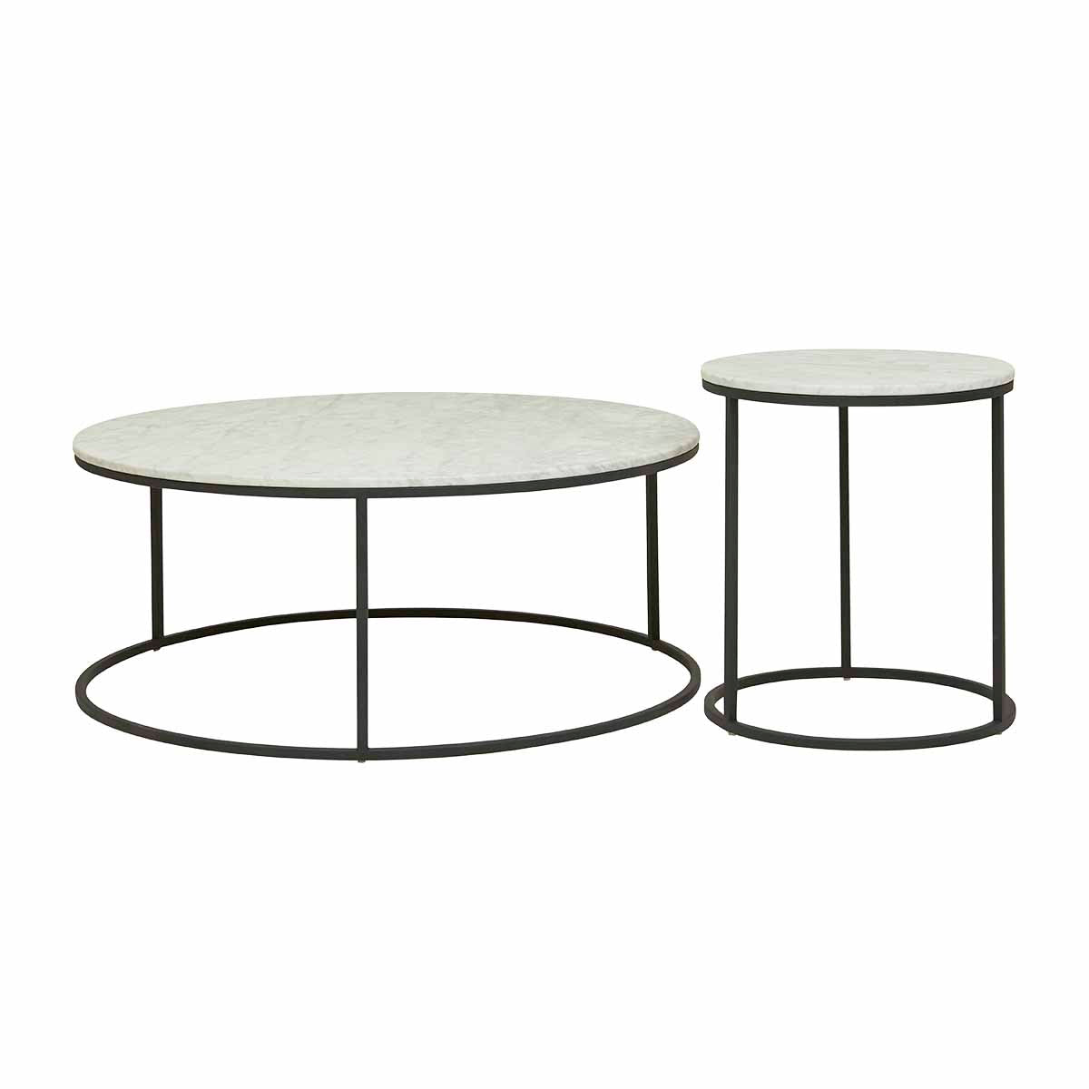 Elle Round Side Table - Modern Accent Table for Living Room, Bedroom & Office - Stylish End Table with Sturdy Metal Base - Perfect for Coffee, Books & Decor