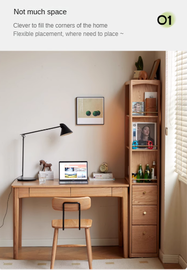 Modern Oak Solid Wood Bookcase for Study - Stylish & Durable Home Office Bookshelf - Perfect for Organizing Books, Decor & Office Supplies