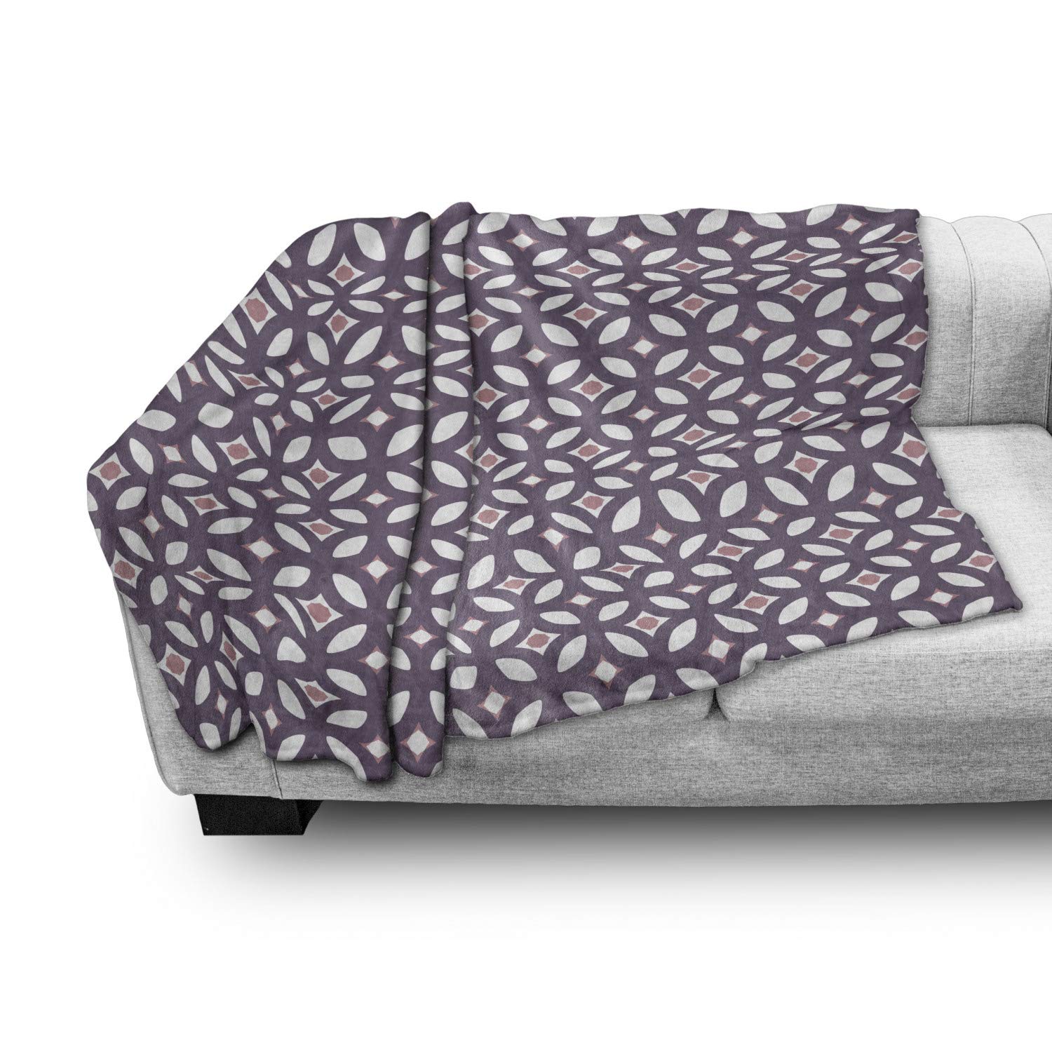 Ambesonne Abstract Floral Throw Blanket - Soft Fleece Accent Blanket for Couch, Sofa & Bed - 50