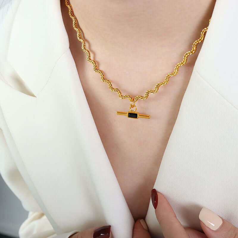 Handmade Irregular Glass Stone Pendant Necklace for Women | Boho Chic Jewelry Gift for Her | Perfect for Casual Wear, Parties & Special Occasions | P1442