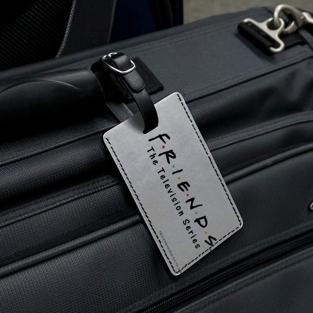 Friends TV Show Logo Rectangle Leather Luggage Tag - Personalized Carry-On ID Tag for Suitcases & Travel Bags - Perfect for Fans, Travel Enthusiasts & Gift Giving