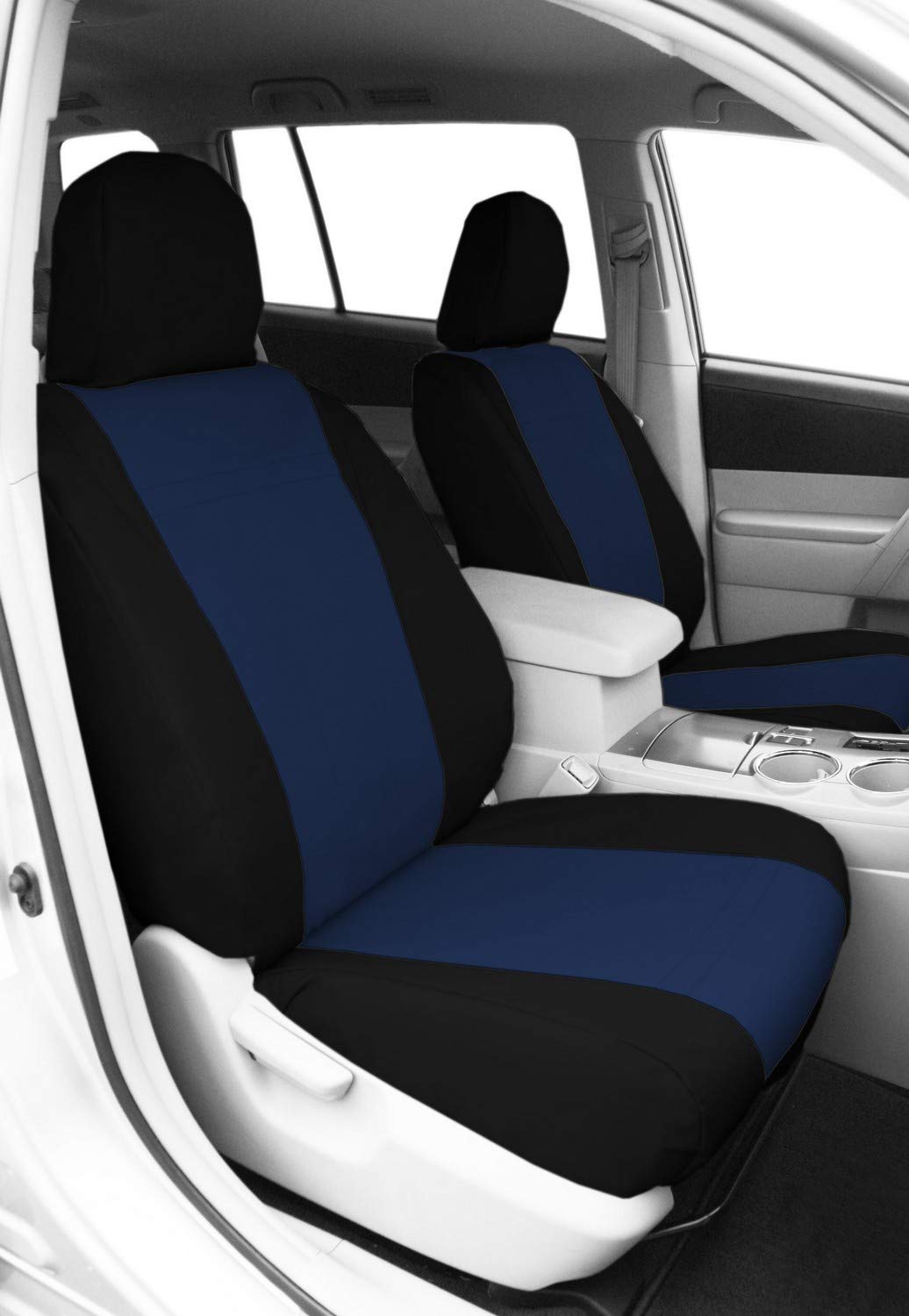 CalTrend Custom Fit Car Seat Covers for 2003-2006 Honda Element - Durable Cordura Fabric, Blue Insert with Black Trim - Easy Installation Bucket Seat Protectors (Front Pair) - Perfect for Road Trips, Outdoor Adventures & Daily Commuting