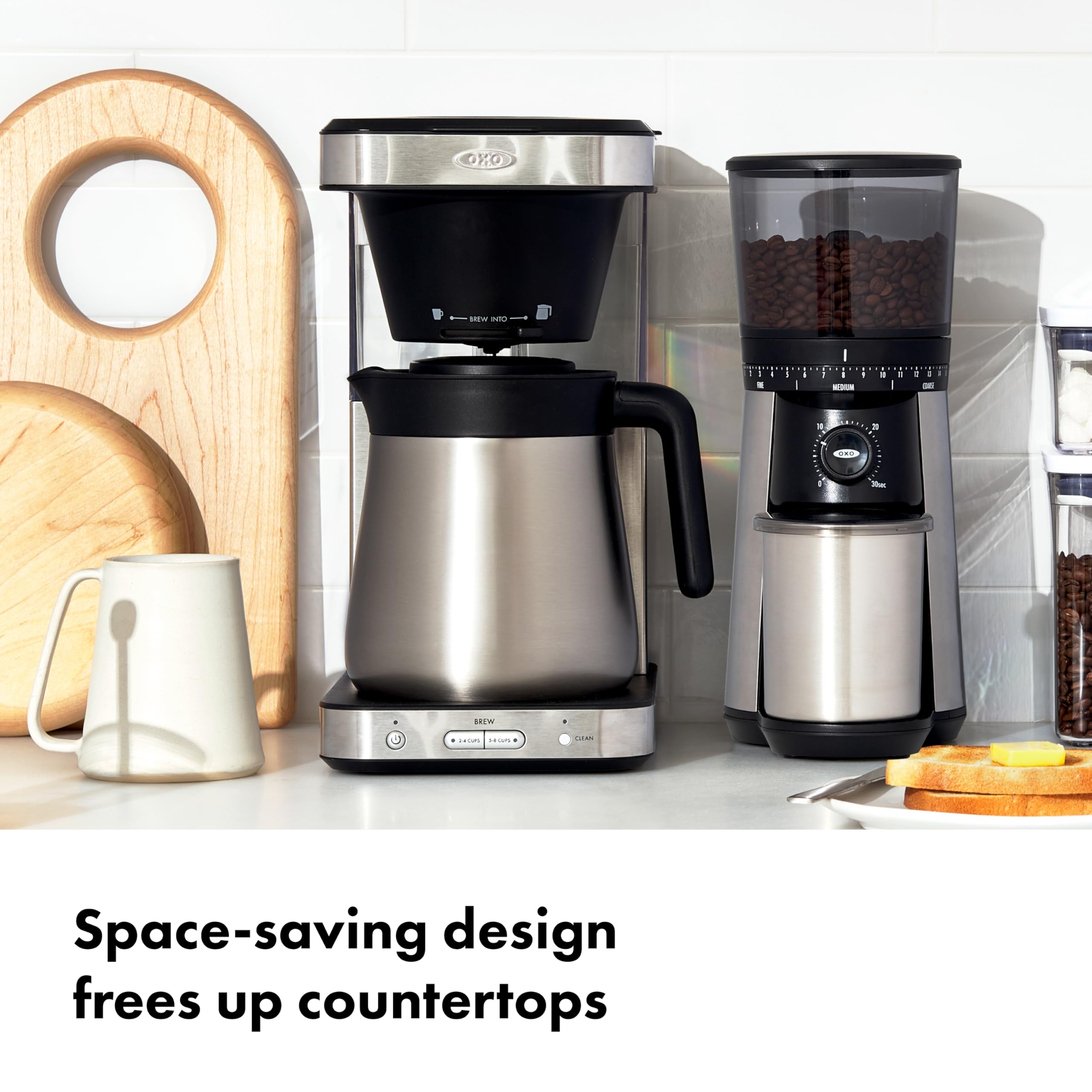 OXO Brew 8 Cup Stainless Steel Coffee Maker - Black | Drip Coffee Machine for Home & Office | Perfect for Morning Brews & Entertaining Guests