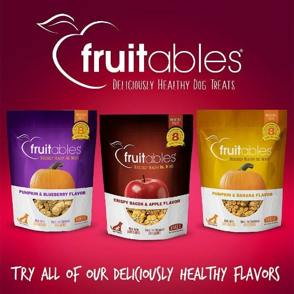 Fruitables Baked Pumpkin & Cranberry Dog Treats - Healthy Natural Dog Snacks for Training, Rewards & Digestive Health - Perfect for Small, Medium & Large Dogs