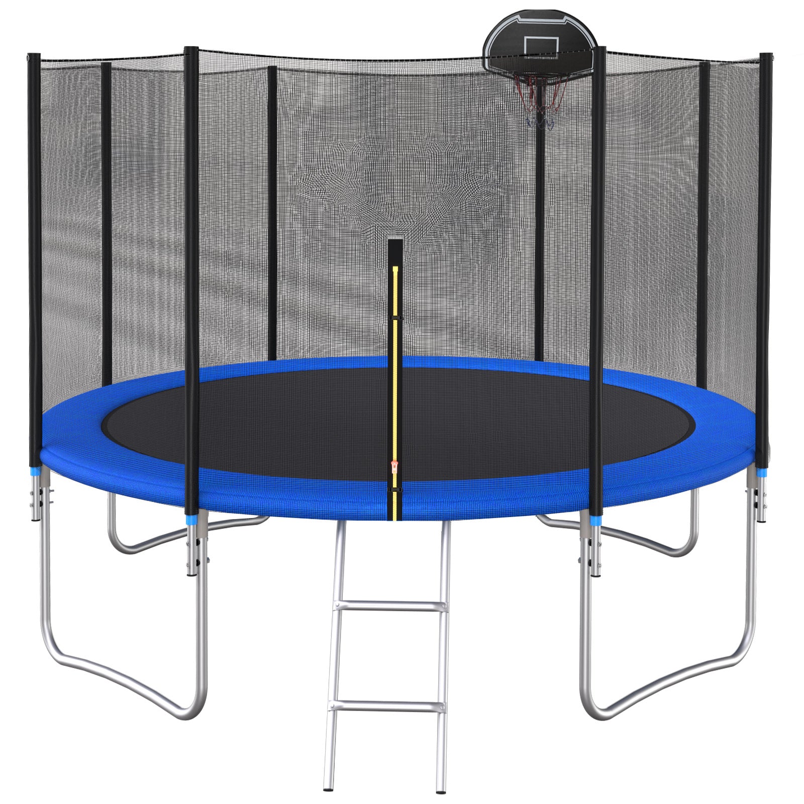 12 FT Outdoor Trampoline with Safety Enclosure Net & Basketball Hoop - Perfect for Backyard Fun, Exercise, and Family Playtime