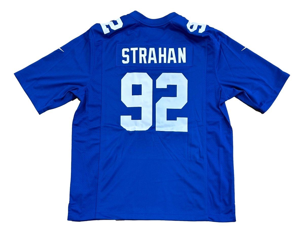 Authentic Michael Strahan New York Giants Blue Nike Game Football Jersey – Official NFL Player Replica for Fans & Collectors – Perfect for Game Day, Tailgating & Sports Memorabilia Display
