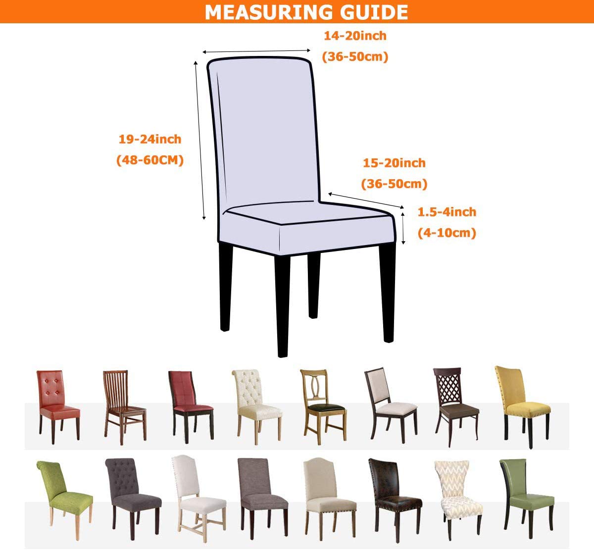 Stretch Washable Waterproof Dining Chair Covers - High Back Removable Slipcovers for Kitchen, Living Room & Home Decor (Cream White, Set of 2) | Spill Protection & Elegant Seating Solution for Parties & Daily Use