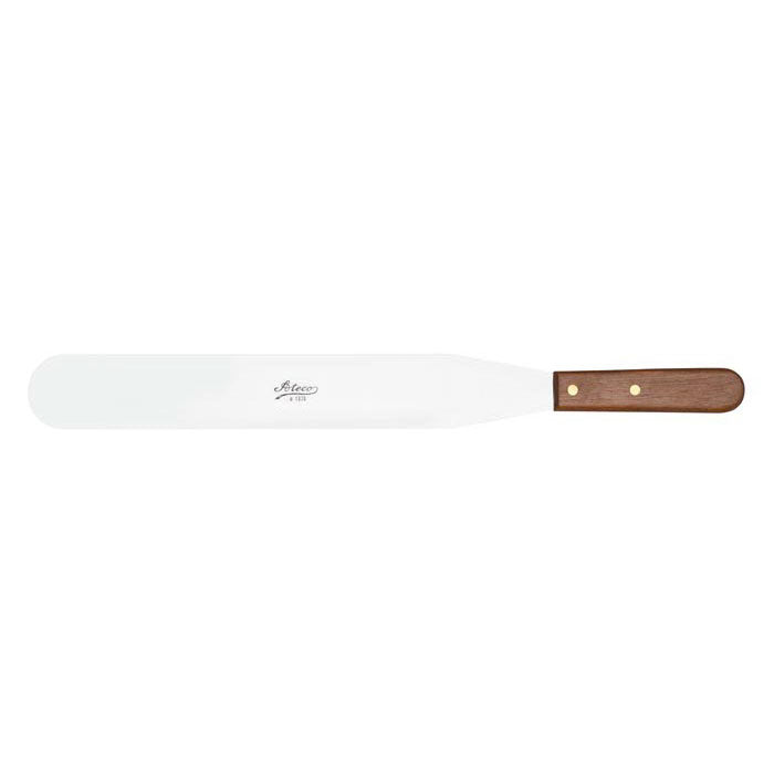 Ateco 1376 Wooden Handle Pastry Spatula - 14 Inch Stainless Steel Baking Spatula for Cake Decorating, Frosting, Icing, and Dough Handling - Perfect for Professional Bakers and Home Baking Enthusiasts