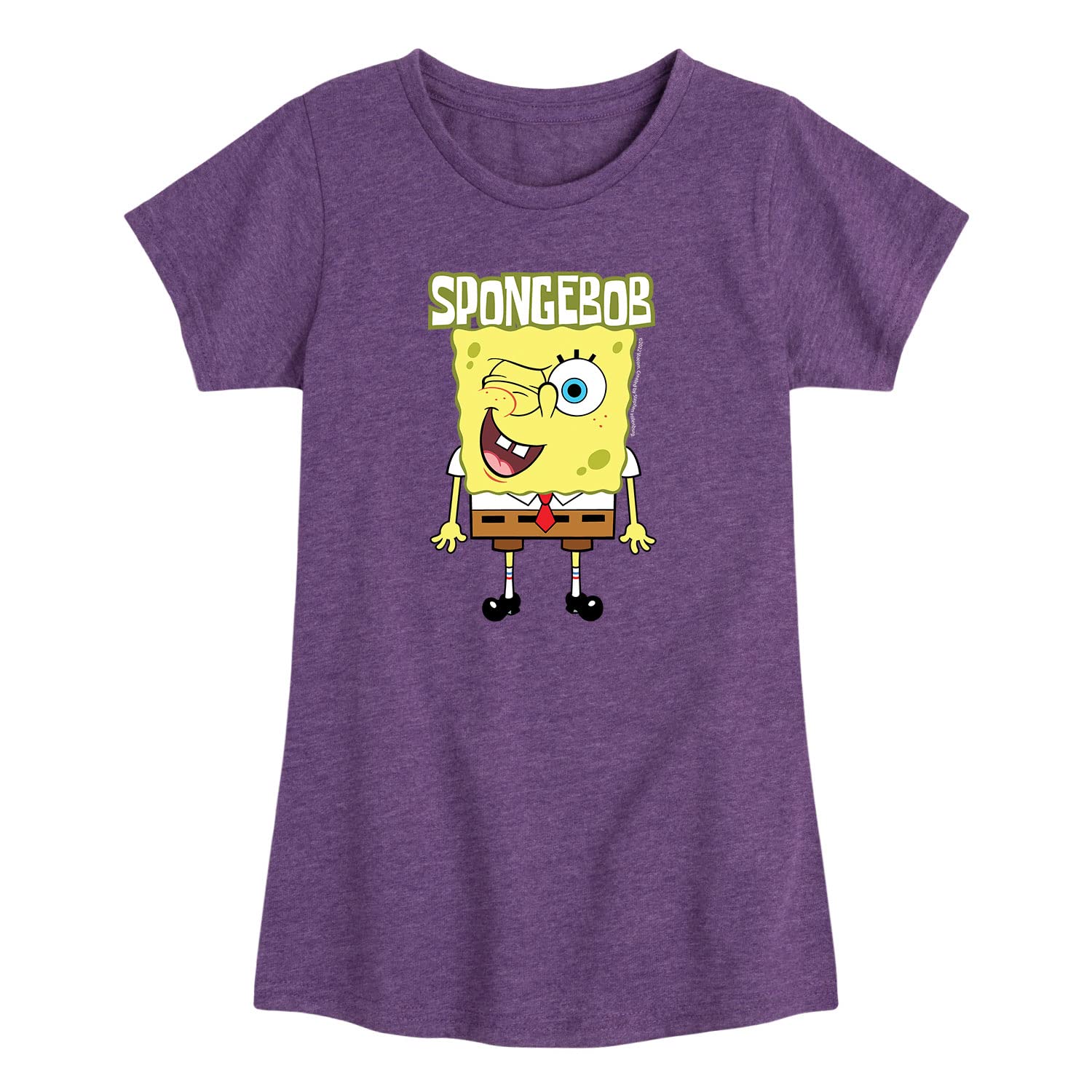 HYBRID APPAREL Spongebob Squarepants Graphic T-Shirt - Spongebob Wink Face Design for Toddler & Youth Girls - Soft Short Sleeve Cotton Tee - Perfect for Casual Wear, Birthday Gifts & Cartoon Lovers
