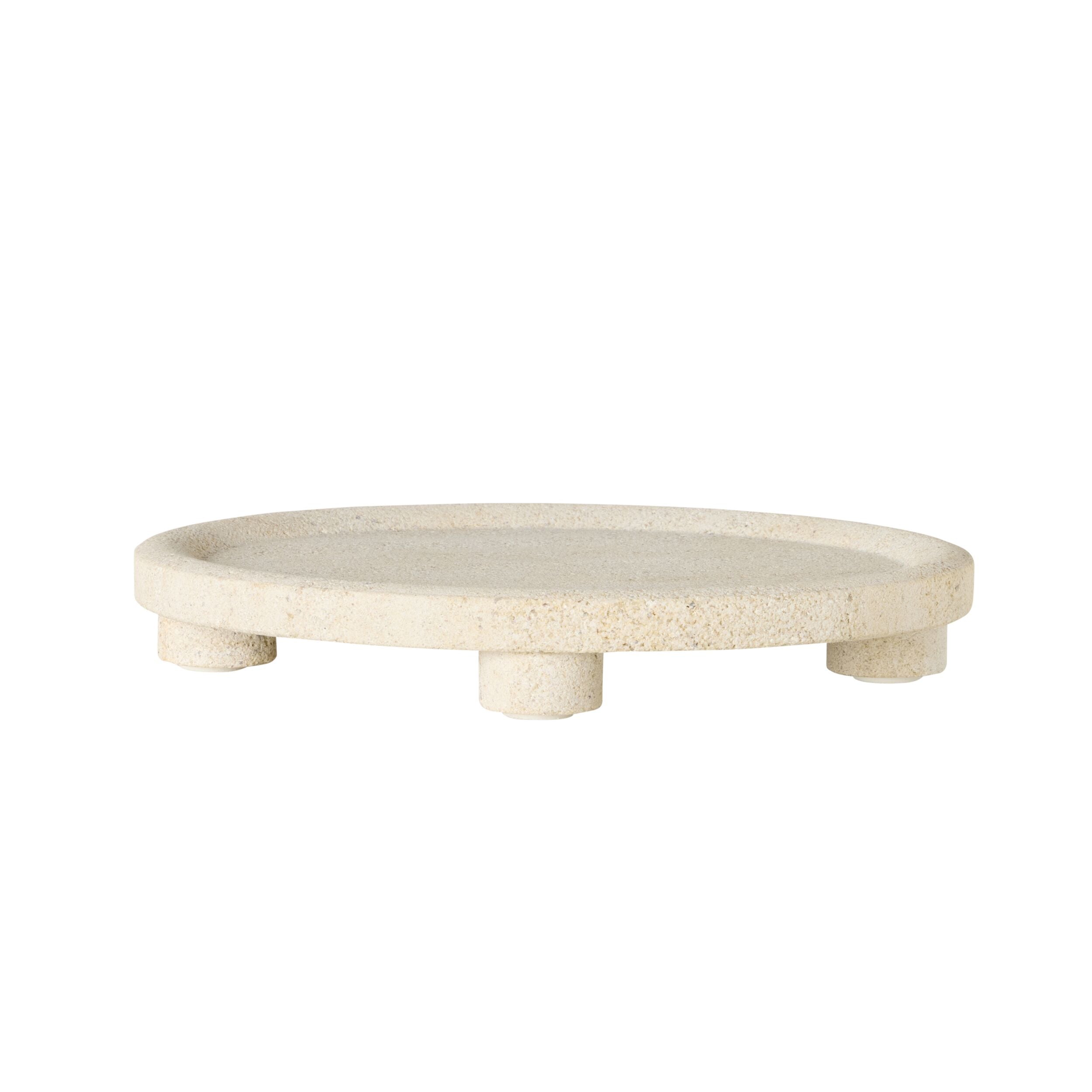 Beige Marble Round Footed Serving Platter - Elegant Appetizer Tray for Cheese, Charcuterie & Desserts | Perfect for Dinner Parties, Weddings & Home Decor