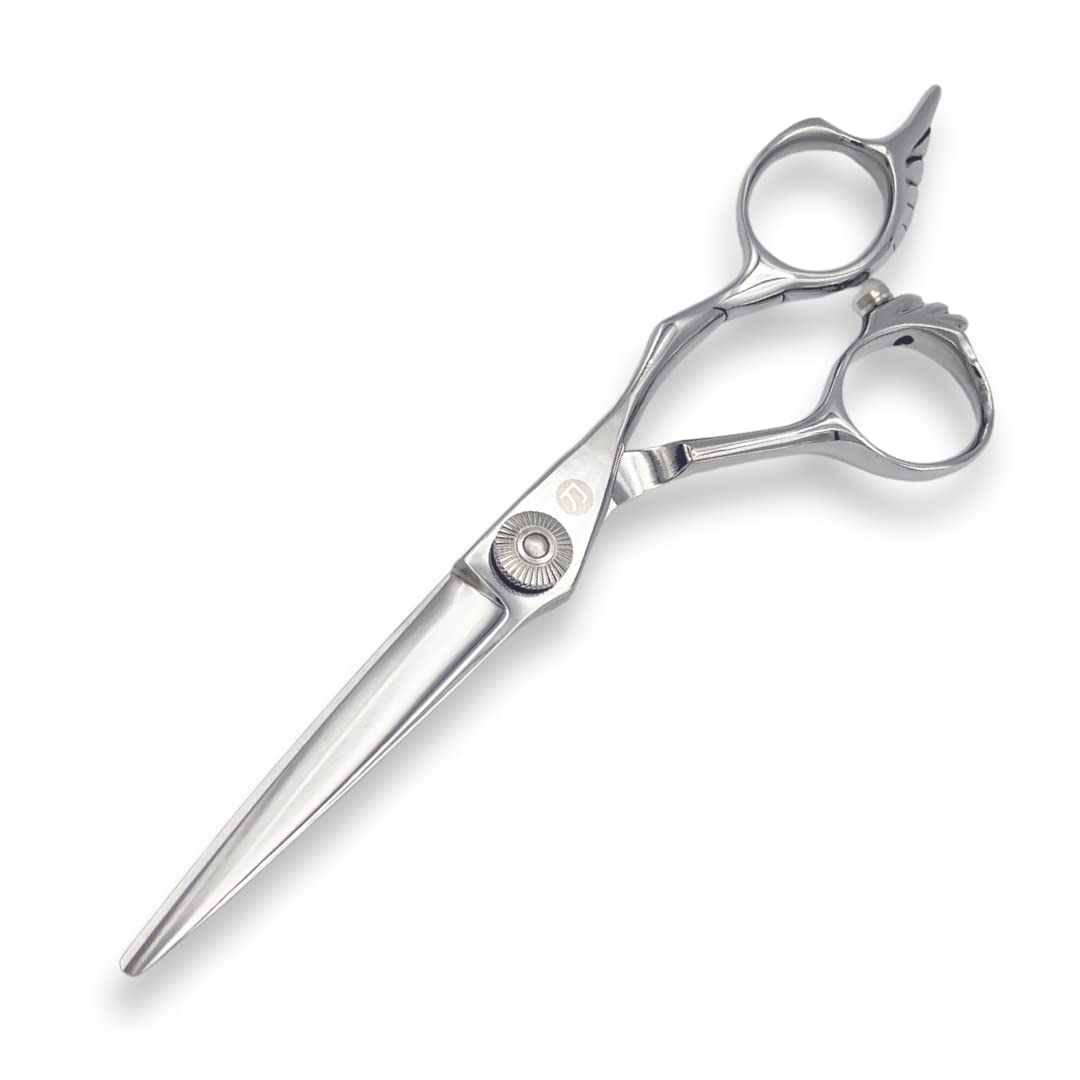 Premium Saki Shears Tsuru Professional Hair Cutting Scissors - 6 Inch Japanese Stainless Steel Shears for Barbers & Stylists - Adjustable Tension Thumb Screw - Perfect for Salon, Home Haircuts & Styling