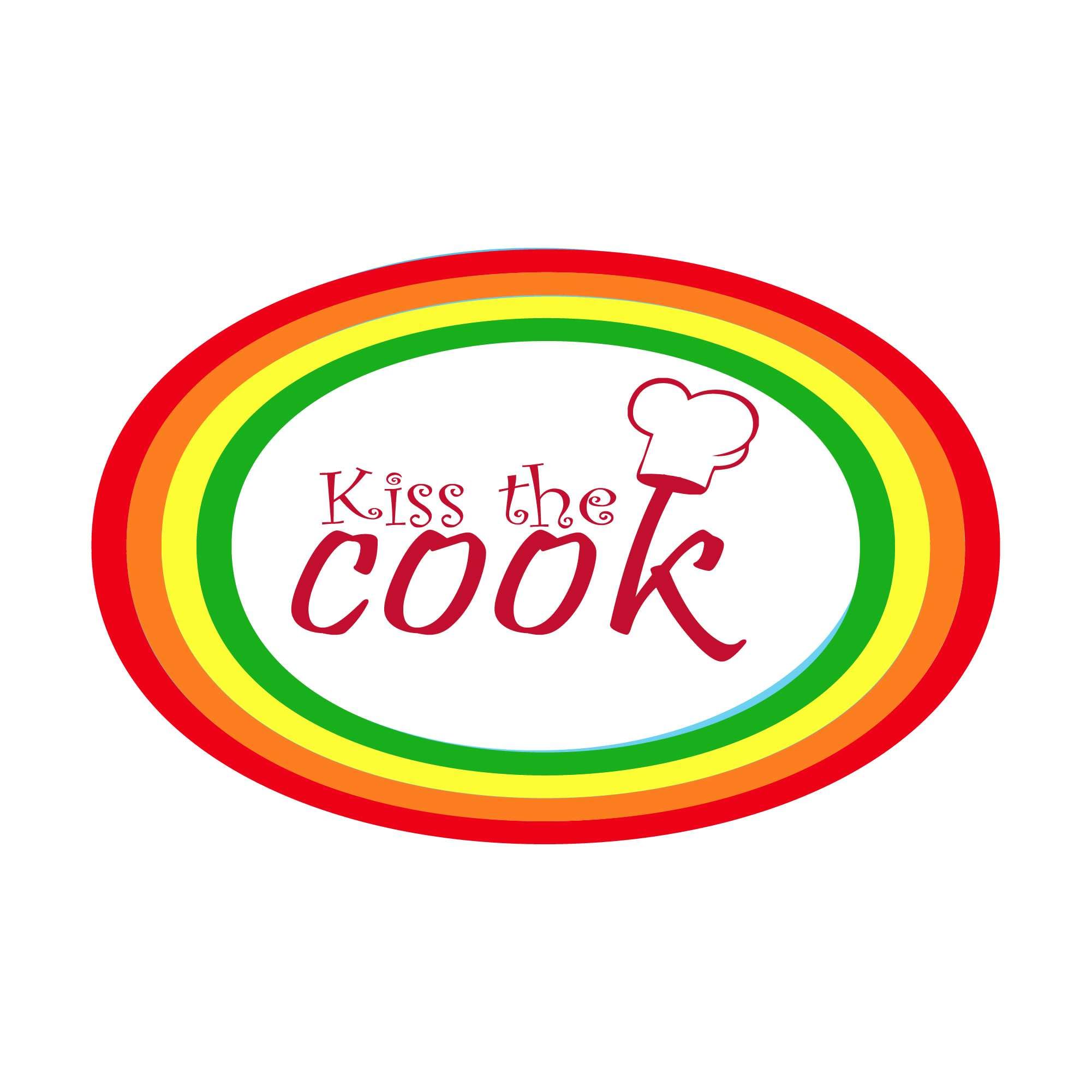 Kitchen Chef Love Cook Vinyl Wall Art Quote - 20x14 Inch Home Decoration for Loving Kitchen, Dining Room, or Cafe - Kiss The Cook