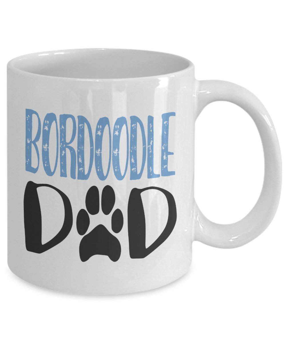 Bordoodle Dad Coffee Mug - Funny Dog Lover Gift for Christmas, Birthday - Cute Ceramic Cup for Coffee, Tea - Perfect for Dog Owners, Pet Lovers at Home & Office