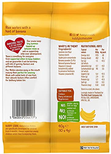 Kiddylicious Gluten-Free & Dairy-Free Kids Snacks - Blueberry, Banana, Strawberry Wafers Variety Pack (3 x 20 Twin Packs) | Healthy On-The-Go Snacks for Toddlers, School Lunches & Travel