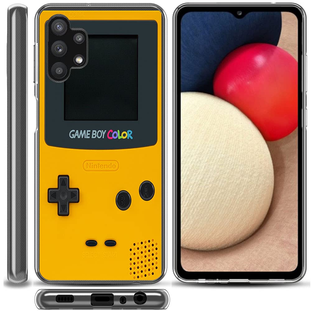 La Belle Case Yellow Gameboy Phone Case for Samsung Galaxy A32 5G - Clear Slim Soft Flexible TPU Gel Shockproof Protective Cover - Perfect for Gaming, Travel & Everyday Use