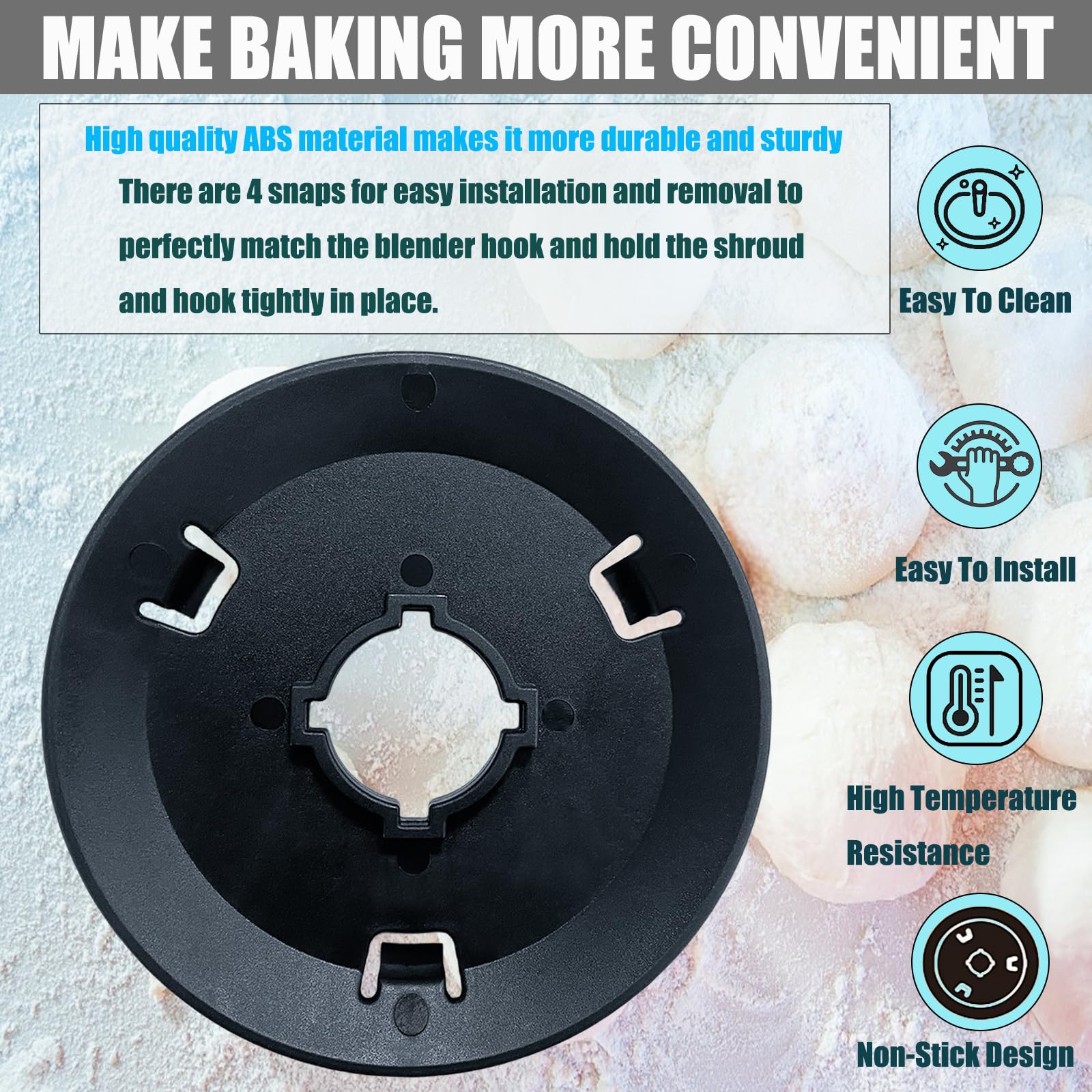 KitchenAid Stand Mixer Dough Hook Shield - Compatible with C-Type Dough Hooks | Dough Mixing Accessory for Baking Bread, Pizza & Pastry Dough
