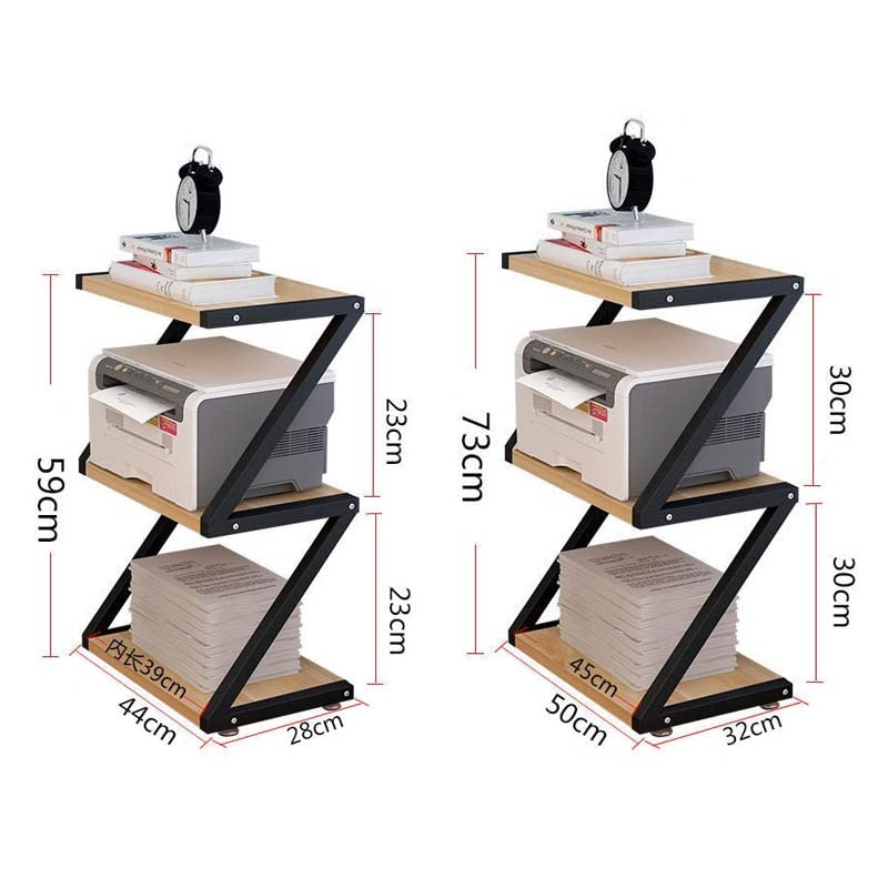 3-Tier Steel Printer Stand with Anti-Skid Pads - Space Saving Desk Organizer for Printer, Books & Files - Perfect for Home Office & Workspace Storage Solutions