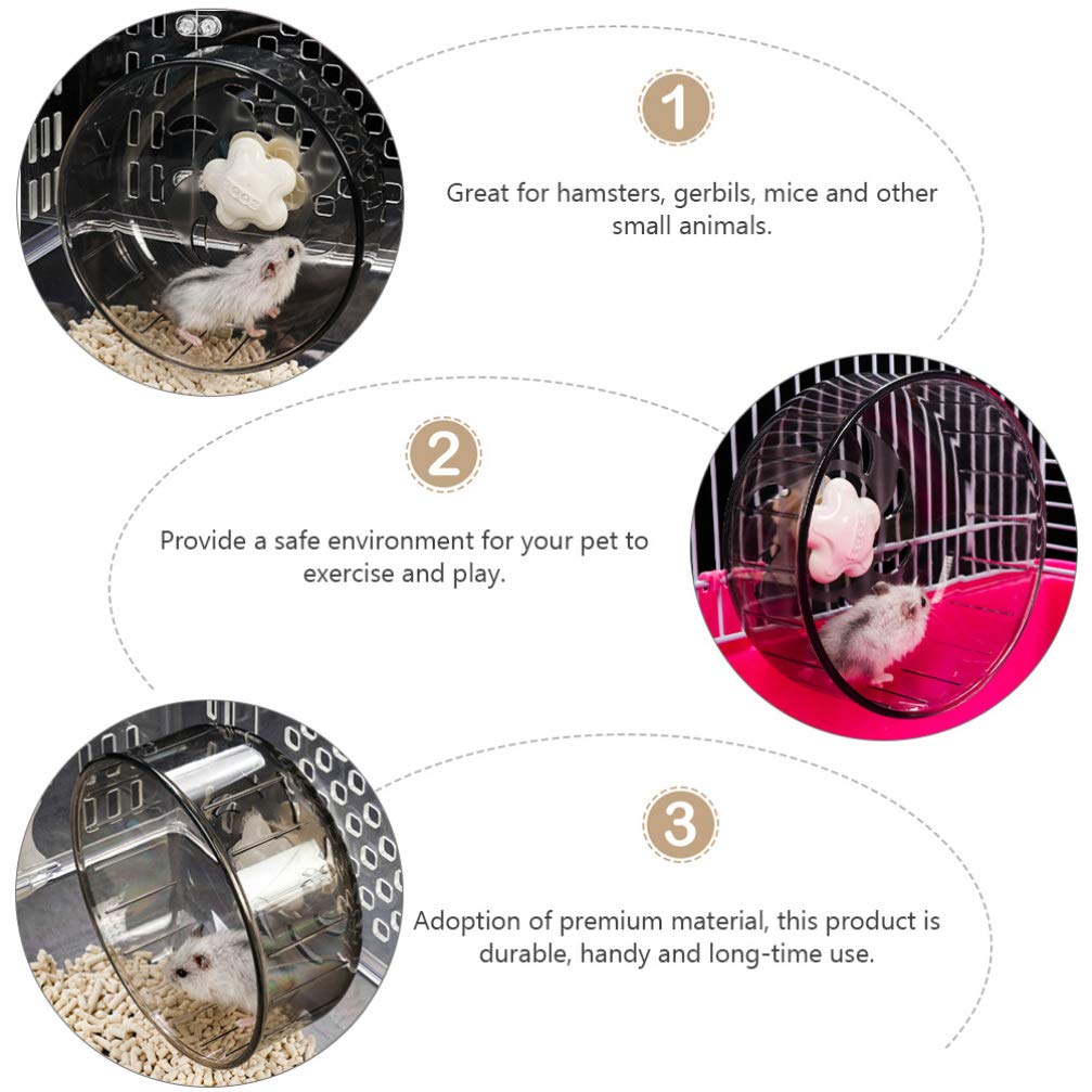 POPETPOP Hamster Exercise Wheel - Silent Spinning Running Toy for Small Pets like Hamsters, Gerbils, Mice | Durable Plastic Cage Accessory for Play & Fitness | Perfect for Cage Enrichment & Nighttime Activity