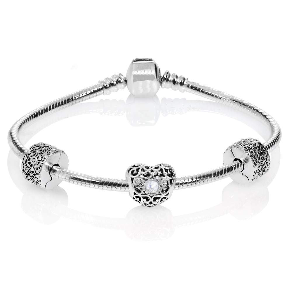 Birthstone Love Heart Charm for Pandora Bracelets - Women's Jewelry Gift for Birthday, Christmas, Anniversary | Perfect for Gifting & Special Occasions