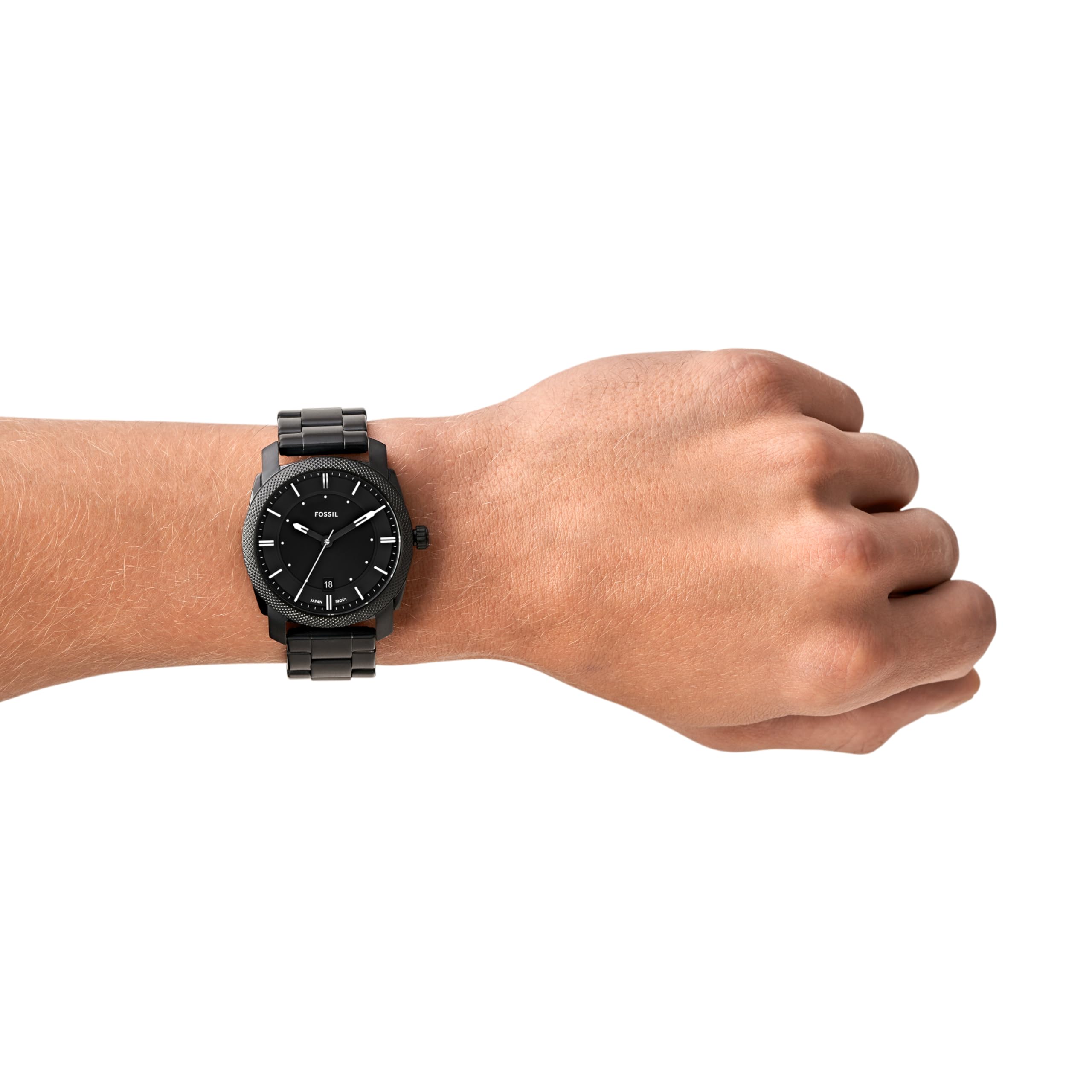 Fossil Machine Men's Stainless Steel Quartz Watch with Three-Hand Movement - Perfect for Business, Casual Wear & Everyday Use