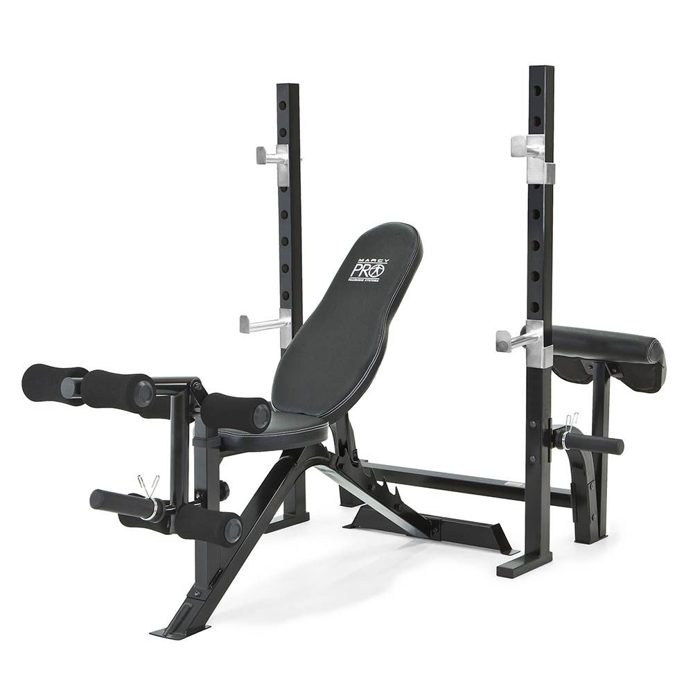 Marcy Pro 2-Piece Olympic Weight Bench with Walk-In Squat Rack | PM 842 - Home Gym Strength Training Equipment for Full-Body Workouts