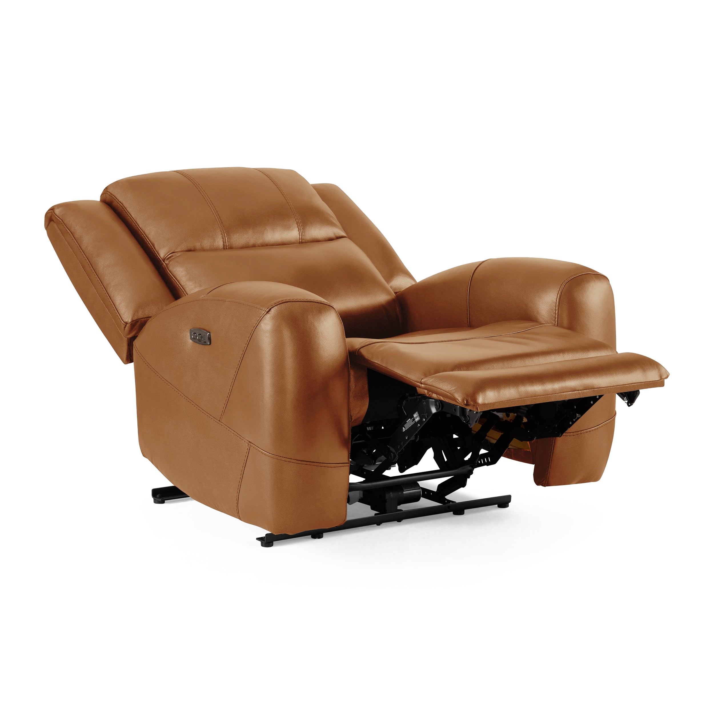 Premium Cozura Leather Power Recliner Chair - Roundhill Furniture Electric Massage Recliner with USB Charging & Cup Holders - Perfect for Living Room, Home Theater & Man Cave Relaxation