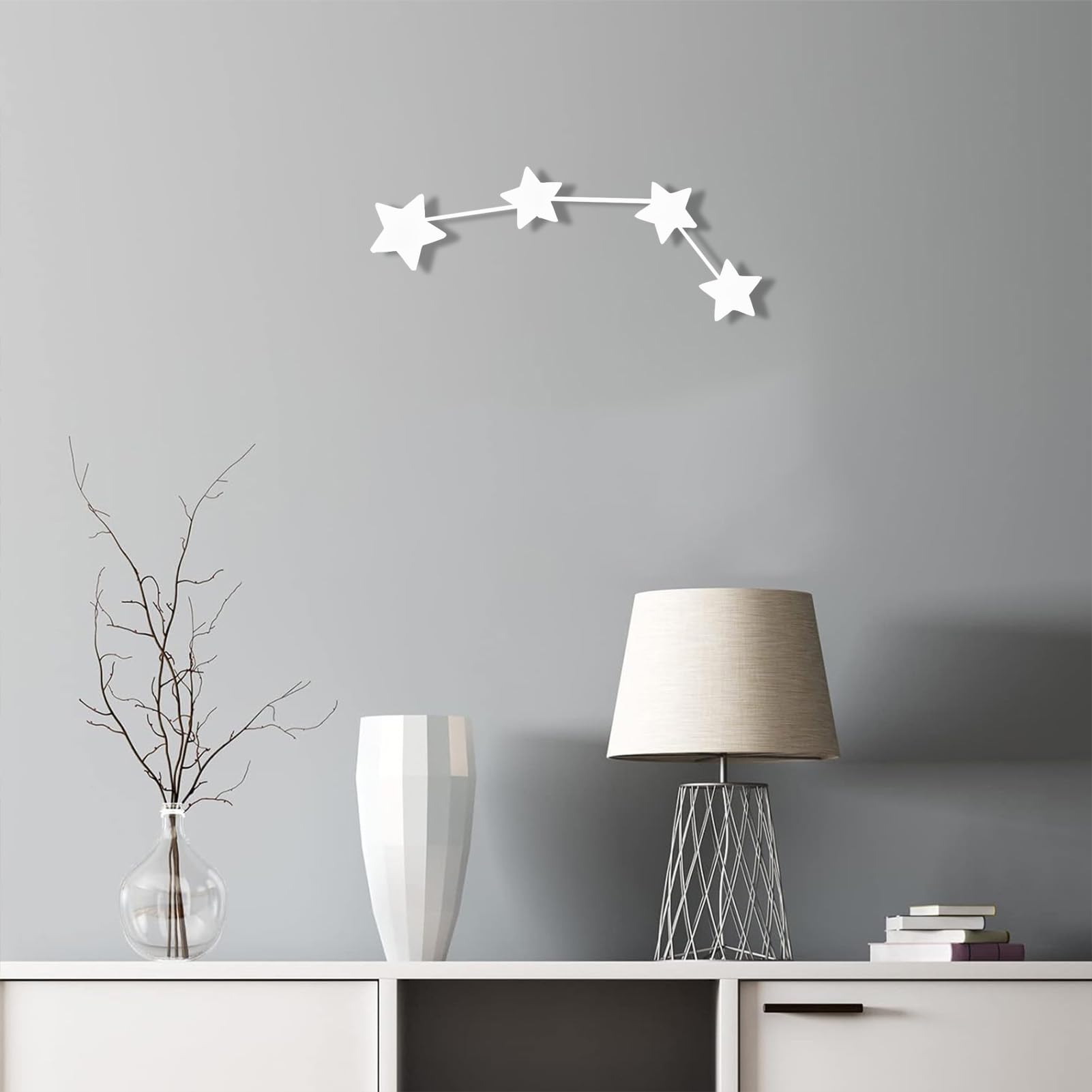 Yumcake Aries Zodiac Metal Wall Art - Black Constellation Sign Decor for Home & Outdoor - Boho Astrology Room Plaque (19x7 inches) - Perfect for Bedroom, Living Room, Office & Garden Decor