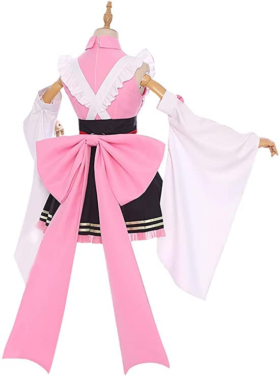 Anime Demon Slayer Cosplay Costume - Kimetsu no Yaiba Maid Lolita Dress Full Set | Japanese Manga Character Outfit for Halloween, Convention & Roleplay