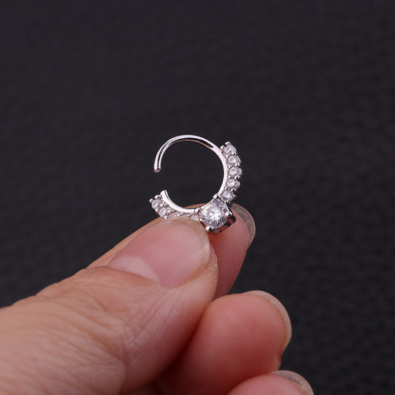 18K Rose Gold Indian Nose Ring Hoop Earring - 20G Piercing Jewelry for Women | ER8509 | Perfect for Festivals, Weddings & Boho Fashion