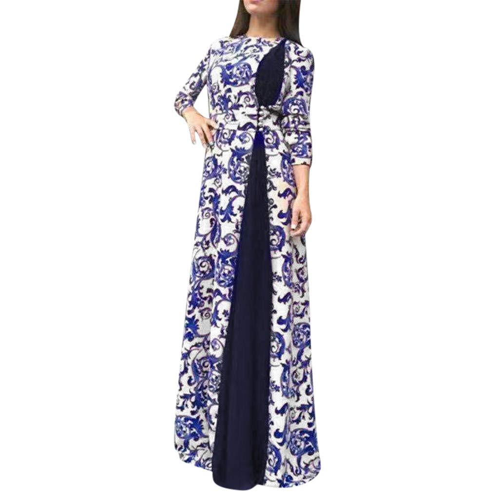 Elegant Dubai Print Long Islamic Dress for Women - Floral Arabian Abaya Dress | Modest Fashion 2021 | Perfect for Eid, Prayer, Wedding & Special Occasions