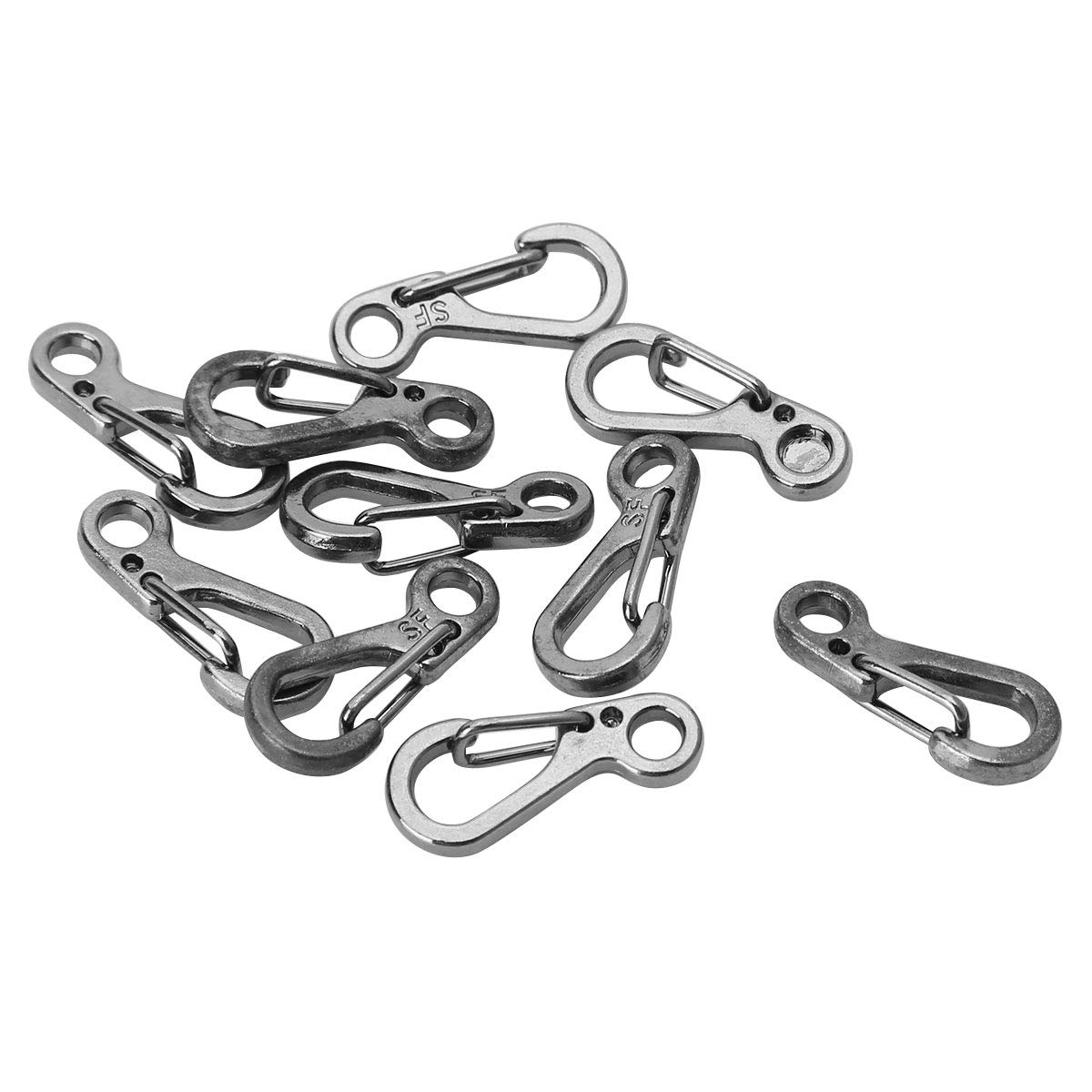 10Pcs Black Spring Carabiners Clip - Heavy Duty Hanging Buckle for Keychains, Paracord, Gun Accessories & Outdoor Gear | Perfect for Camping, Hiking, Backpacks & Tactical Equipment