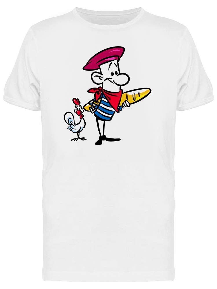French Doodle With Chicken Graphic T-Shirt for Men | Funny Dog Lover Tee | Casual Streetwear & Gift for Pet Owners